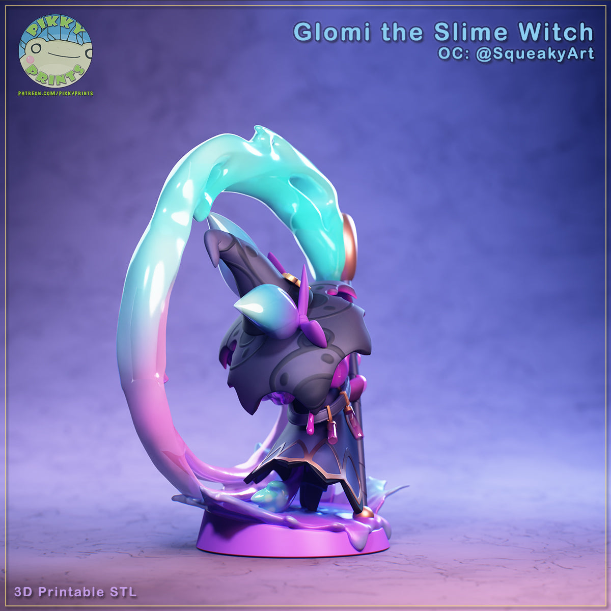 Glomi the Slime Witch (_Original Characters) resin figure by PikkyPrints — studio render 4