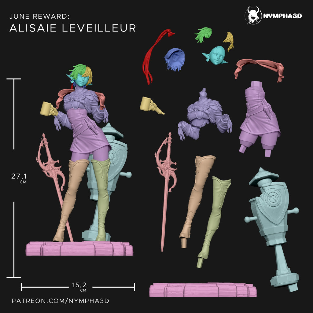 Alisaie Leveilleur (Final Fantasy) resin figure by Nympha — studio render 4