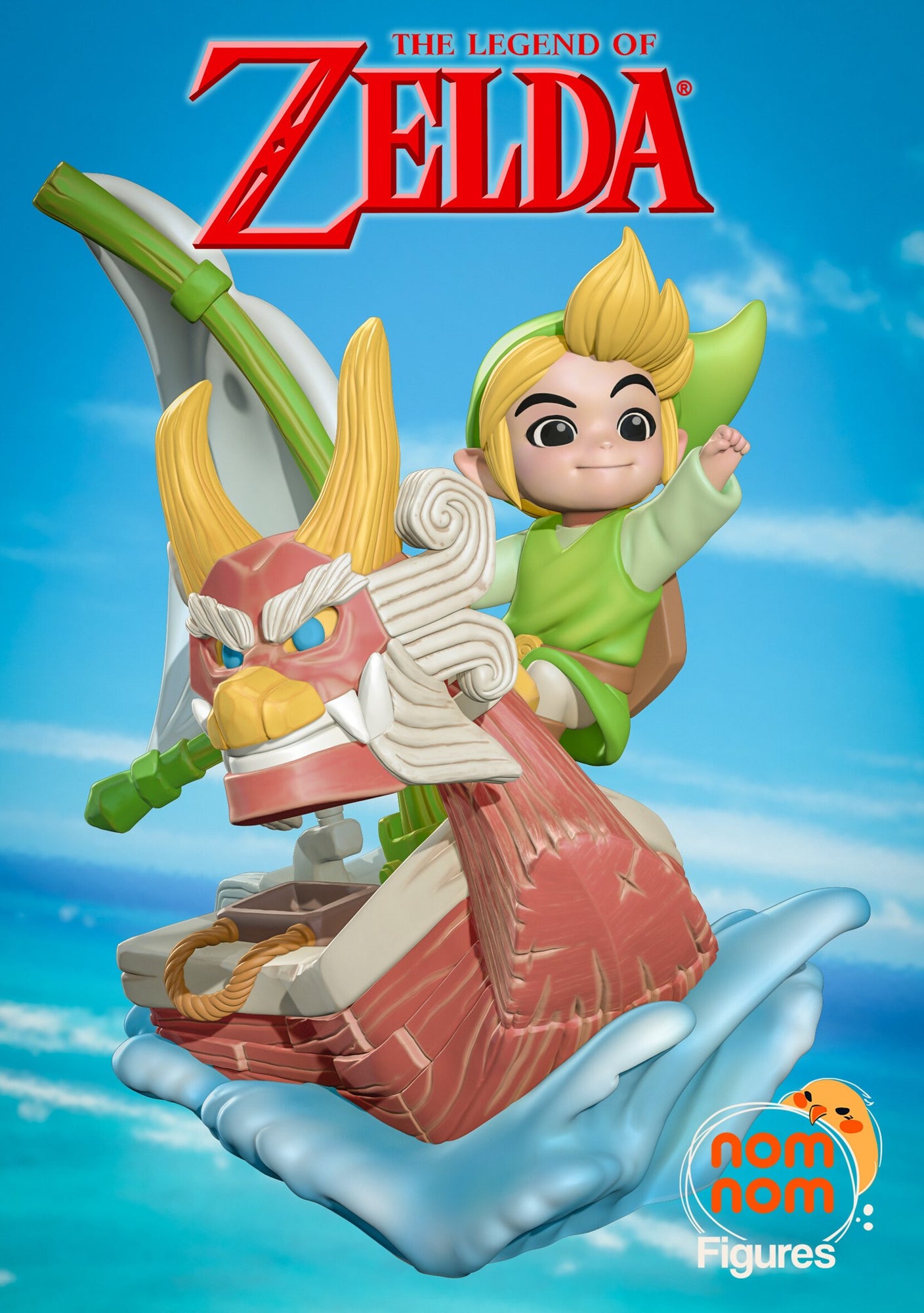 Link on the King of Red Lions The Legend of Zelda Chibi resin figure by NomNom Figures — studio preview 1