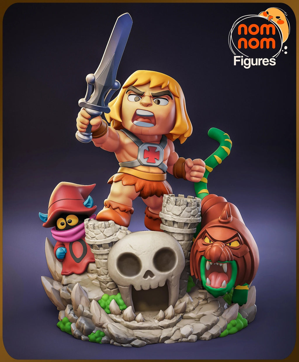 He-Man Chibi resin figure by NomNom Figures — studio preview 1