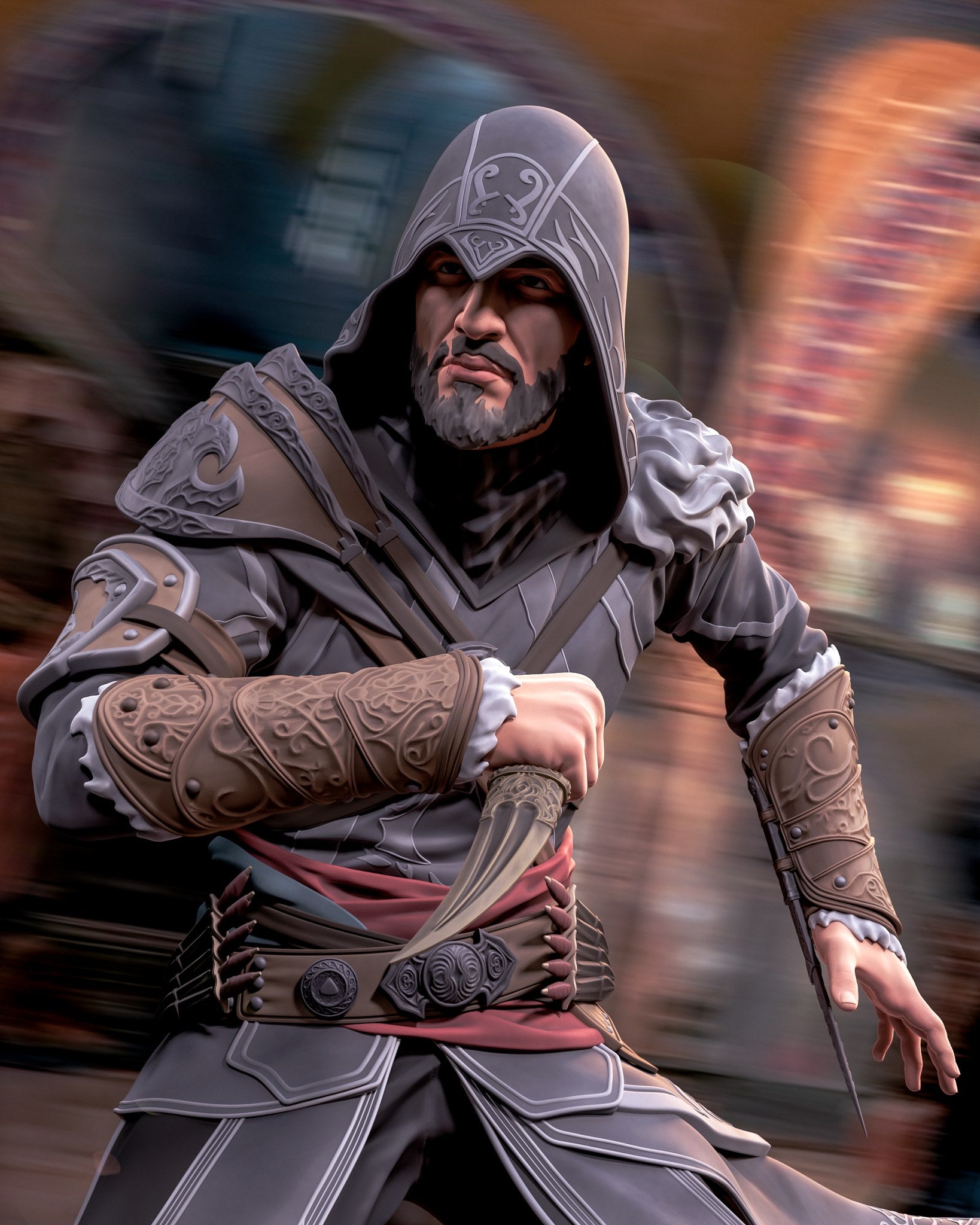 Ezio Auditore (Assassin's Creed) resin figure by h3LLcreator — studio render 1