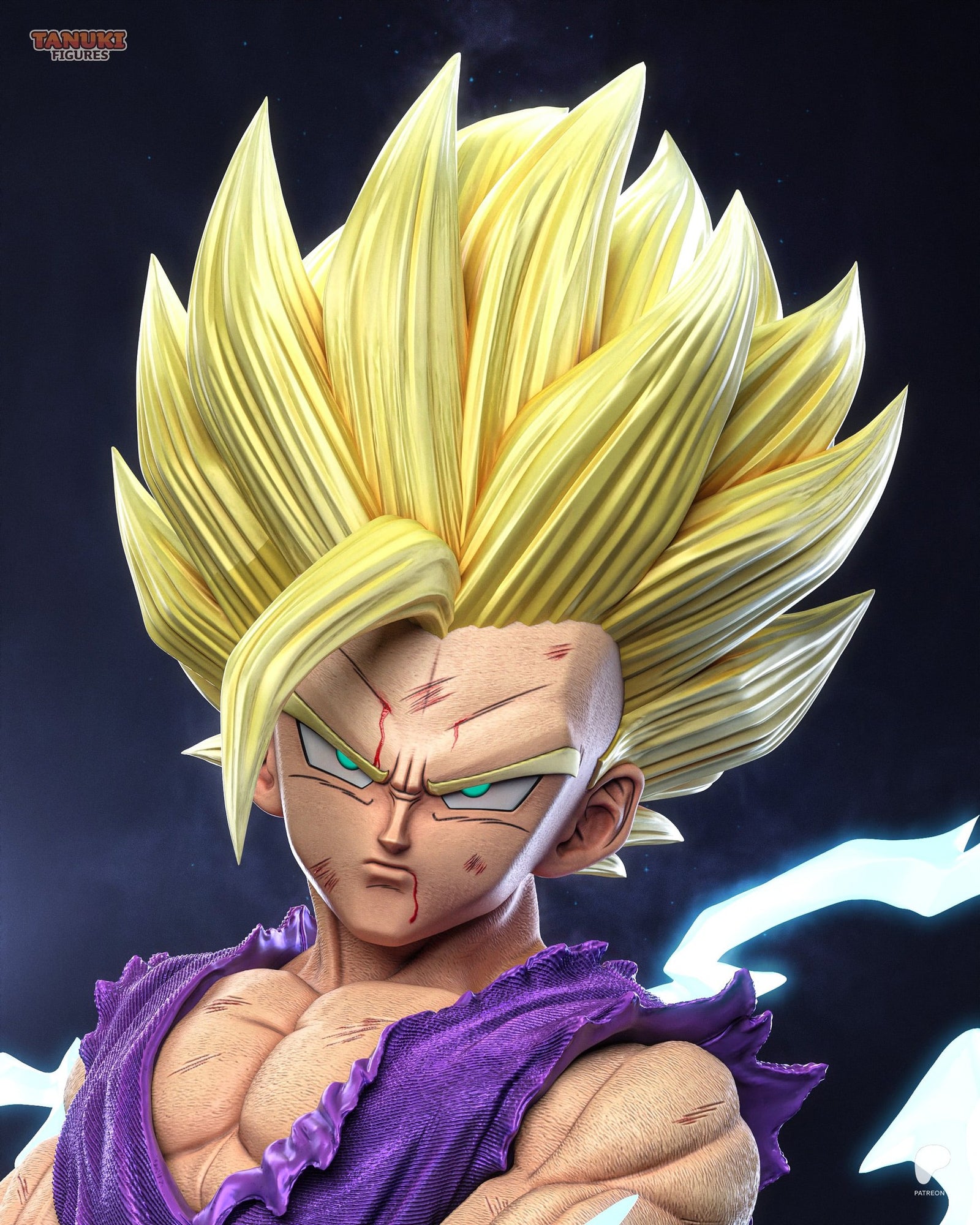 Gohan (Dragon Ball) resin figure by Tanuki Figures — studio render 4
