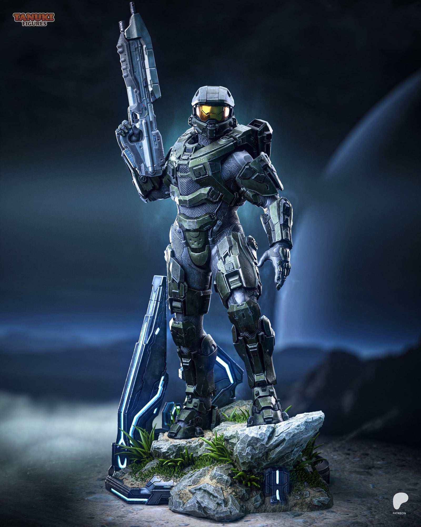 Master Chief (Halo) resin figure by Tanuki Figures — studio render 1