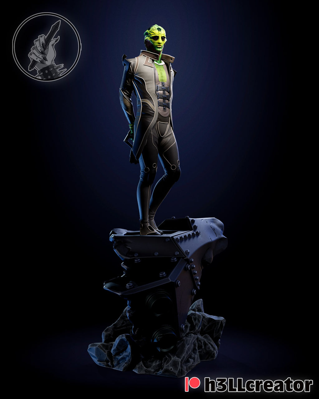 Thane Krios (Mass Effect) resin figure by h3LLcreator — studio render 1