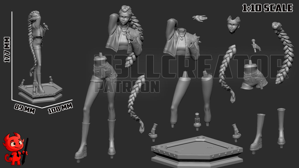 Rumi, Mira and Zoey (KPop Demon Hunters) resin figure by h3LLcreator — studio render 7