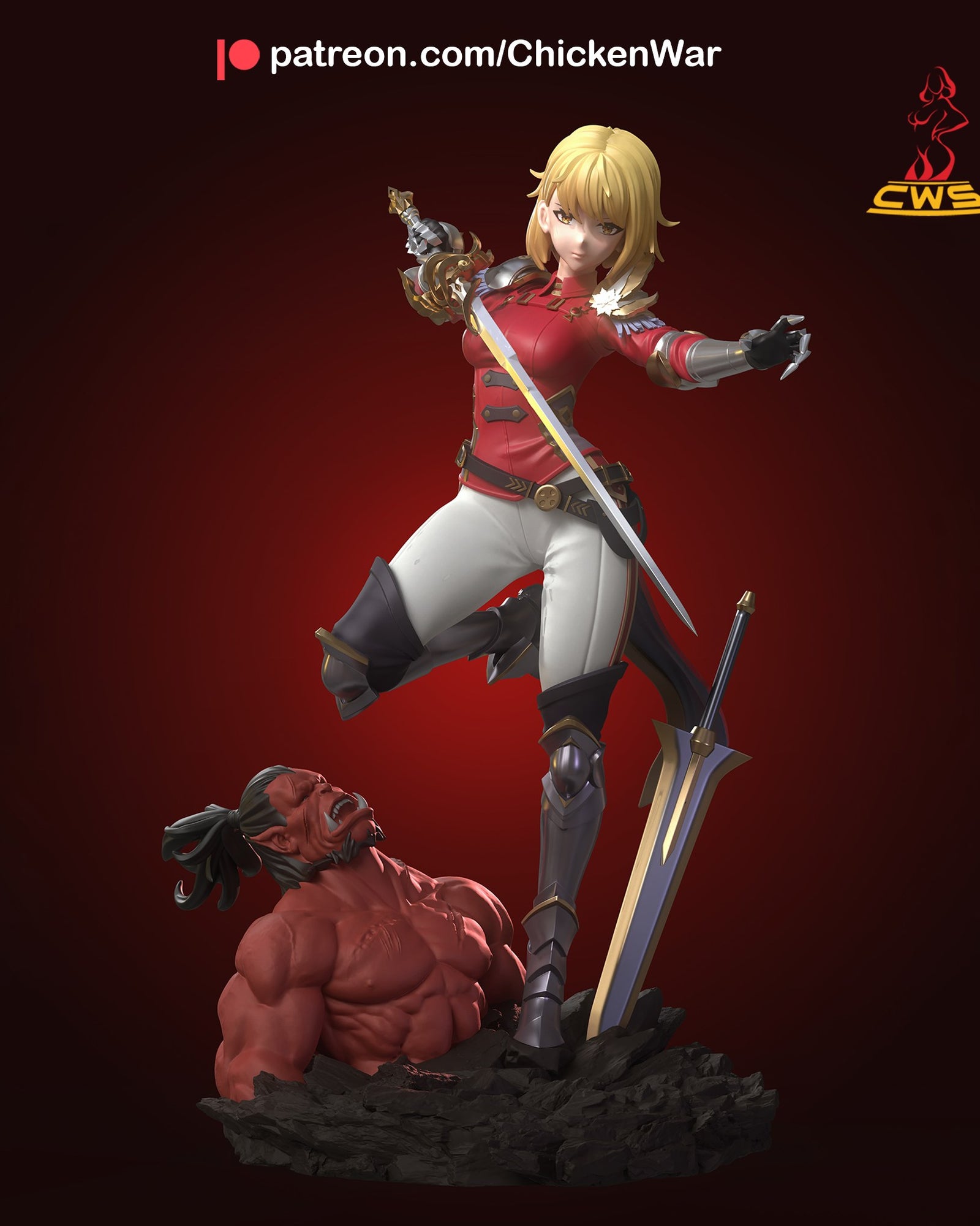 Cha Hae-In (Solo Leveling) resin figure by CW Studio — studio render 2