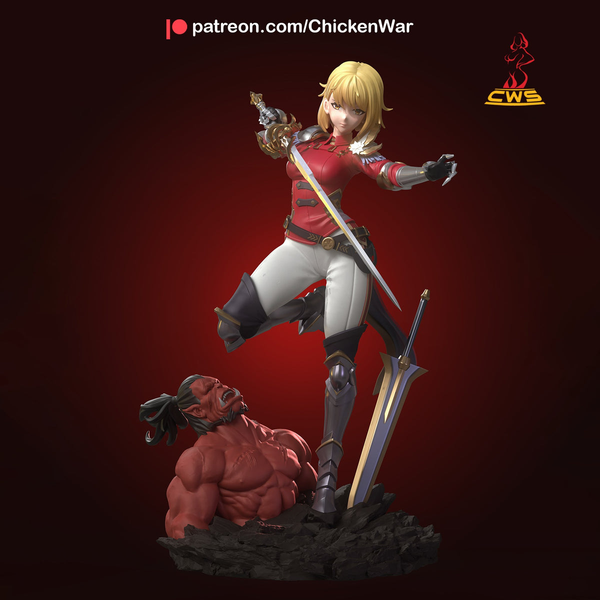 Cha Hae-In (Solo Leveling) resin figure by CW Studio — studio render 2
