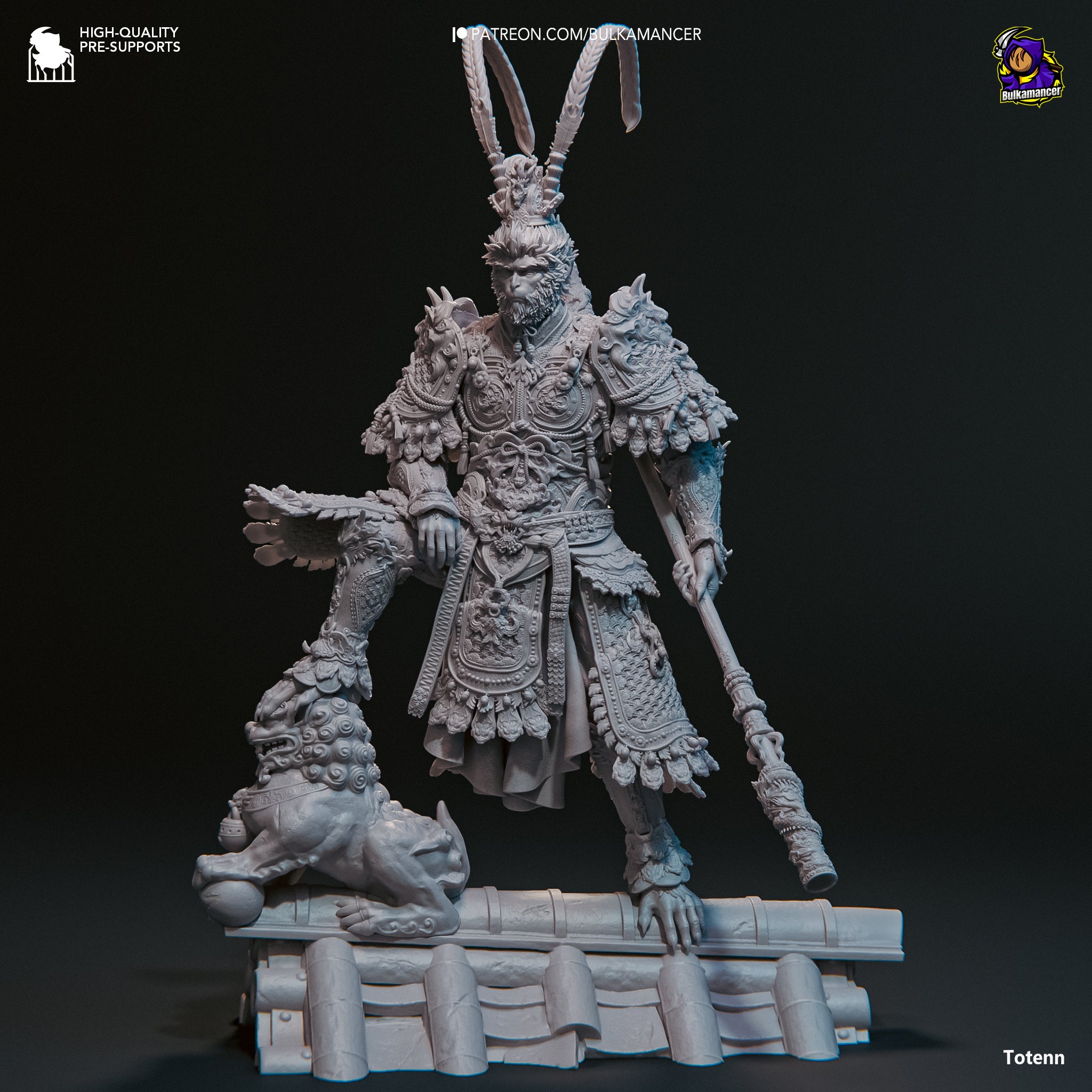 The Destined One (Black Myth Wukong) resin figure by Bulkamancer — studio render 8
