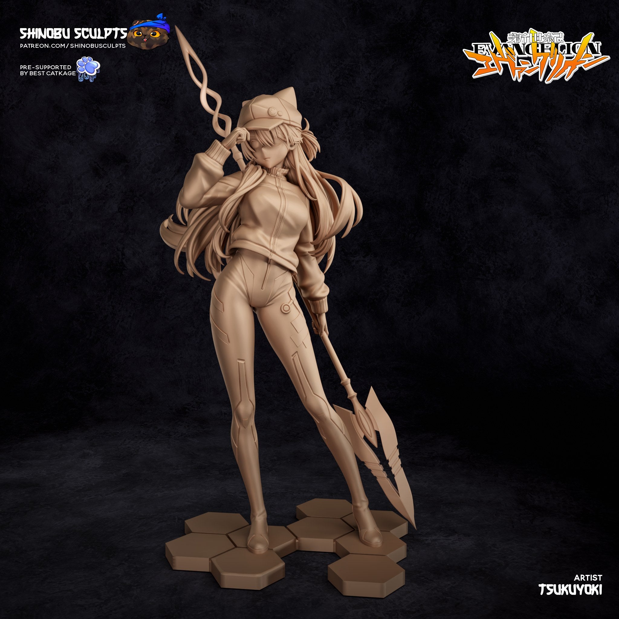 Asuka Langley (Evangelion) resin figure by Shinobu Sculpts — studio render 5