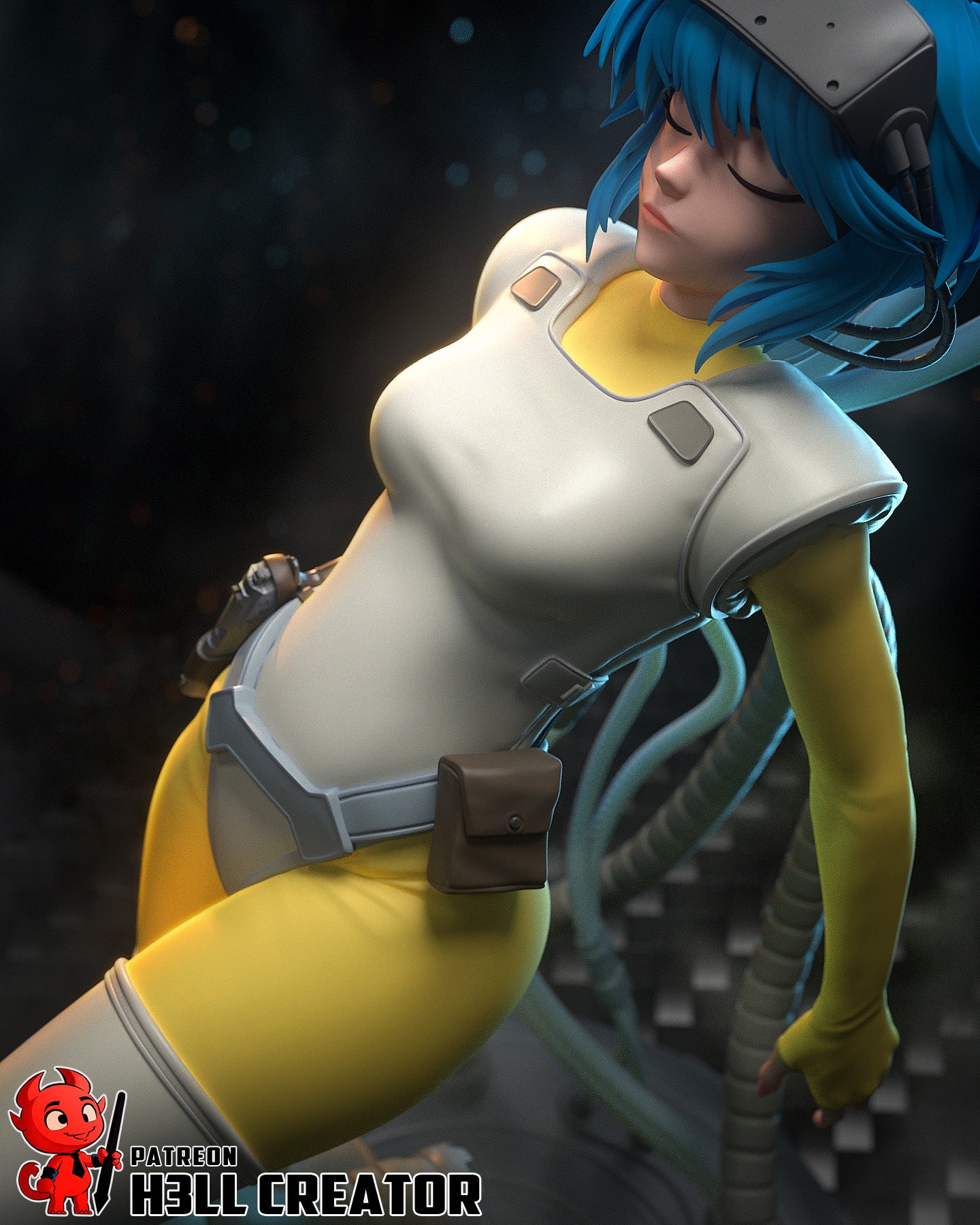Motoko Kusanagi (Ghost in the Shell) resin figure by h3LLcreator — studio render 7