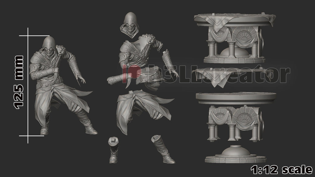 Ezio Auditore (Assassin's Creed) resin figure by h3LLcreator — studio render 11