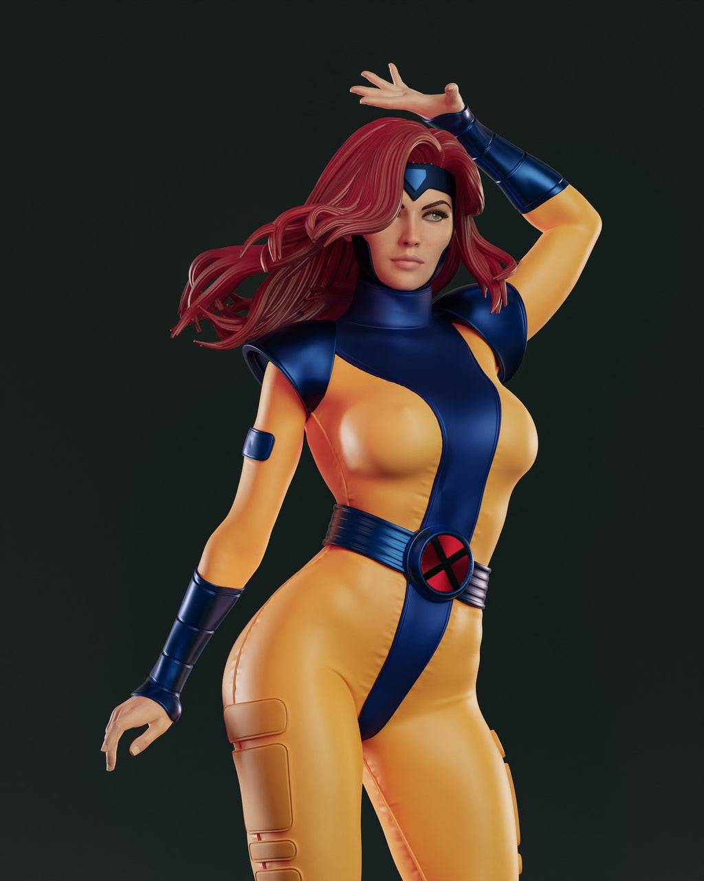 Jean Grey (Marvel) resin figure by Abe3D — studio render 11