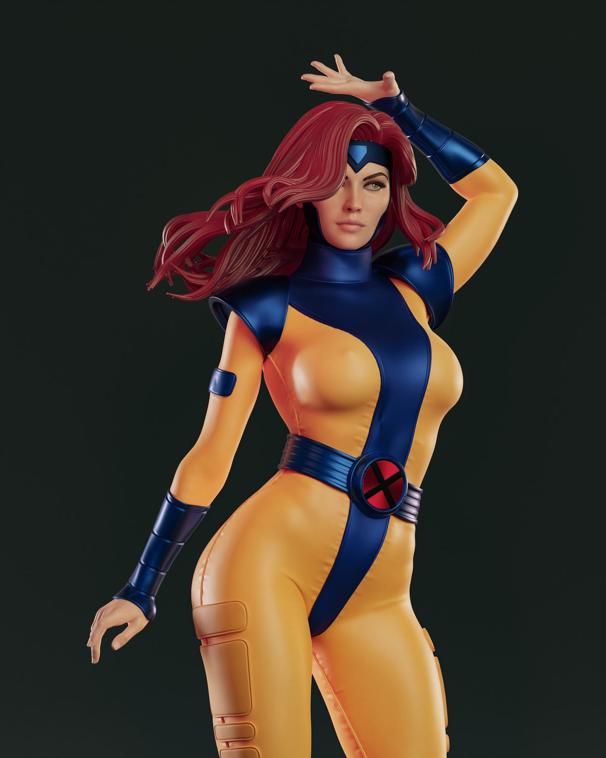 Jean Grey (Marvel) resin figure by Abe3D — studio render 11