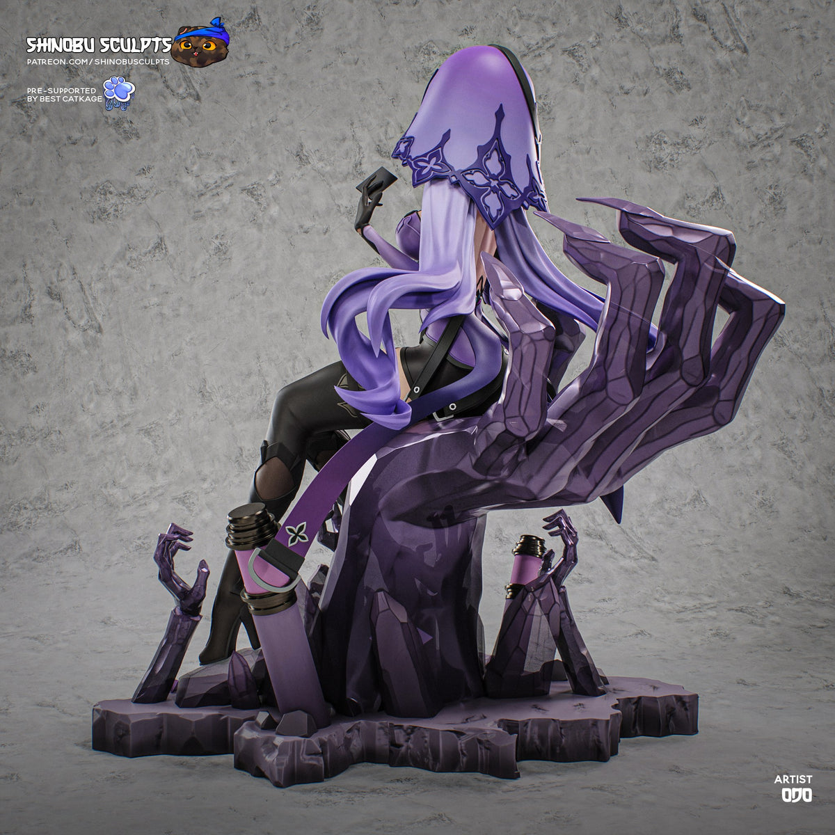 Black Swan (Honkai Star Rail) resin figure by Shinobu Sculpts — studio render 3