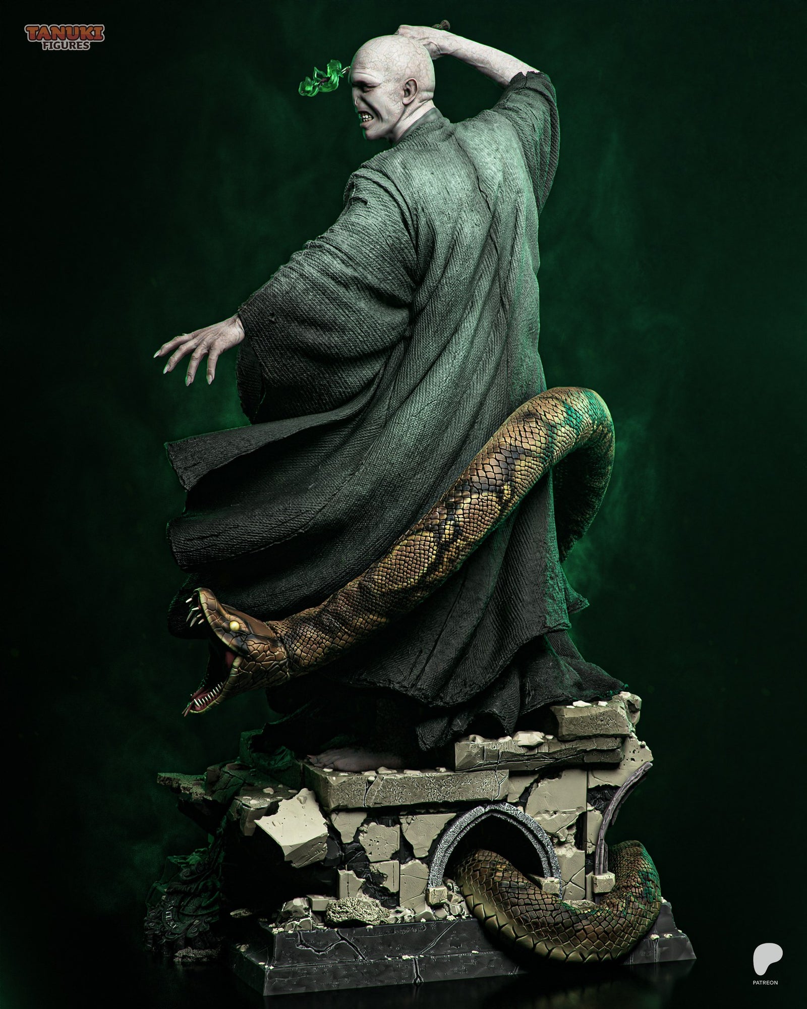 Voldemort (Harry Potter) resin figure by Tanuki Figures — studio render 2