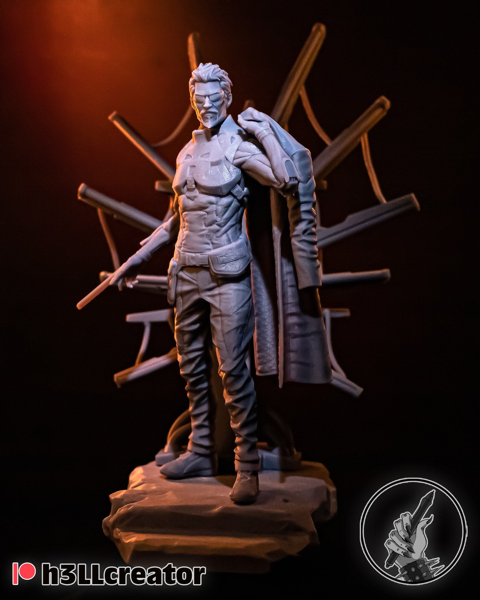 Adam Jensen (Deus Ex) resin figure by h3LLcreator — studio render 6