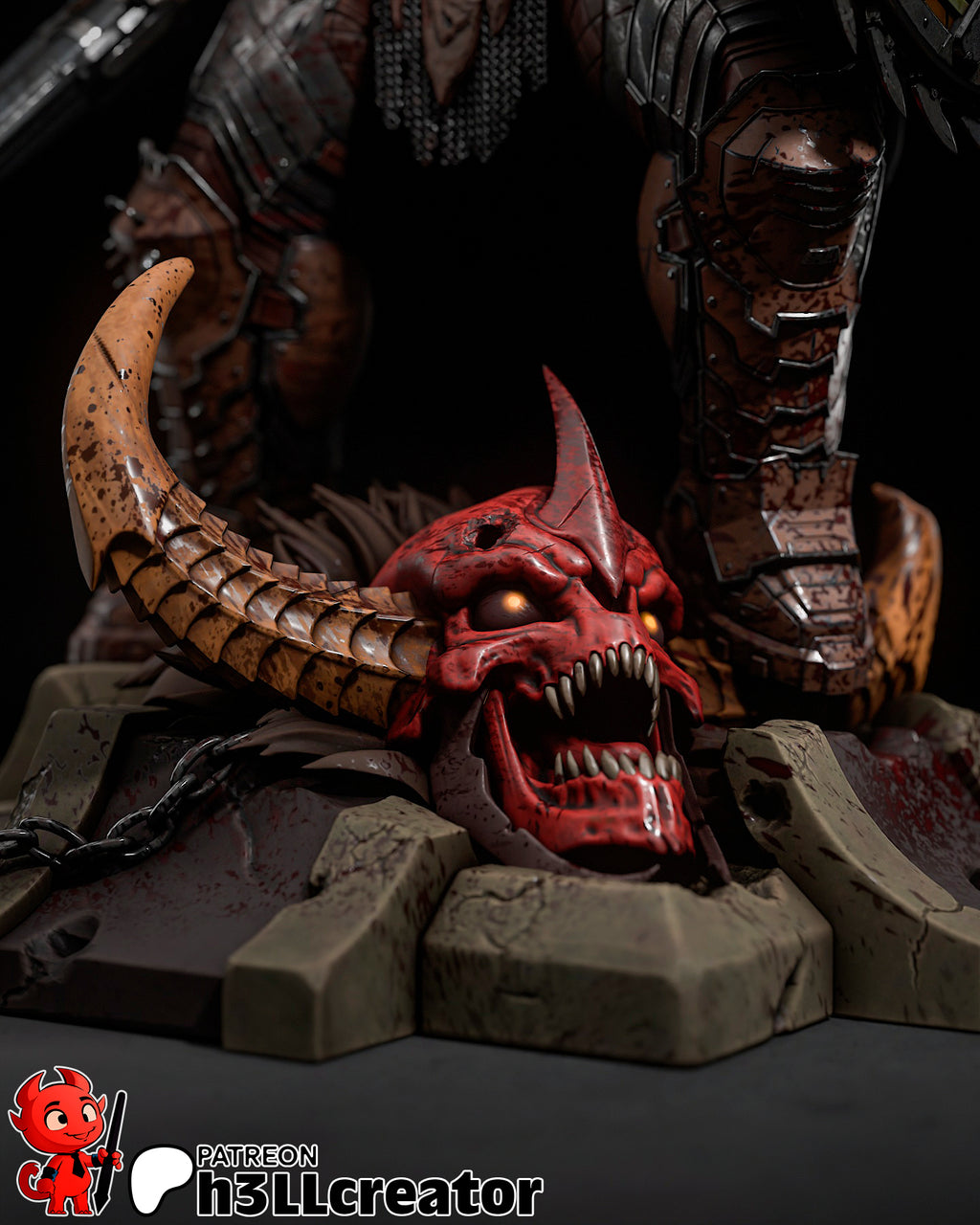 Doom Guy (Doom) resin figure by h3LLcreator — studio render 12