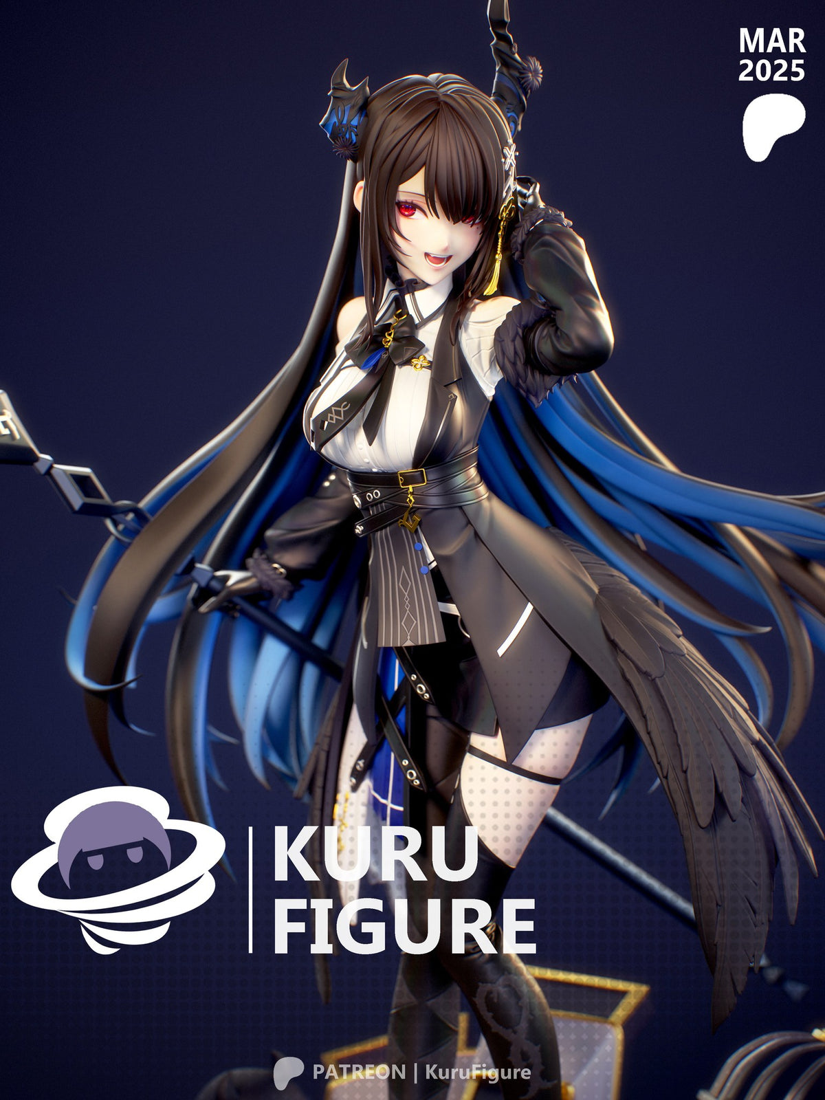 Nerissa Ravencroft (Hololive) resin figure by Kuru Figures — studio render 1