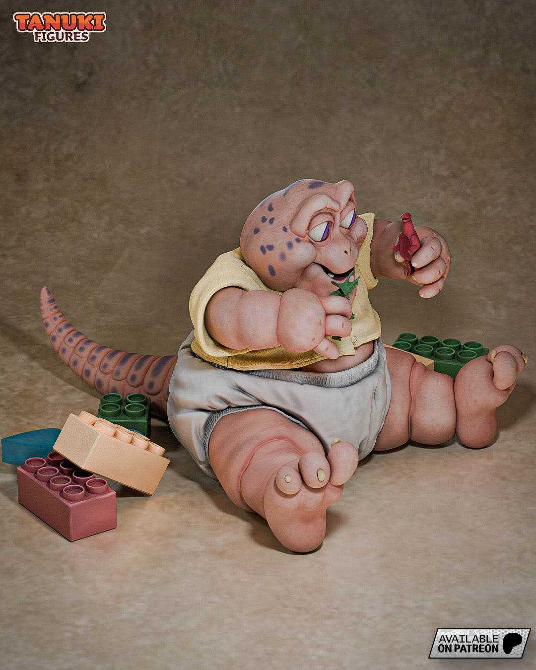 Baby Sinclair (Dinosaurs) resin figure by Tanuki Figures — studio render 4