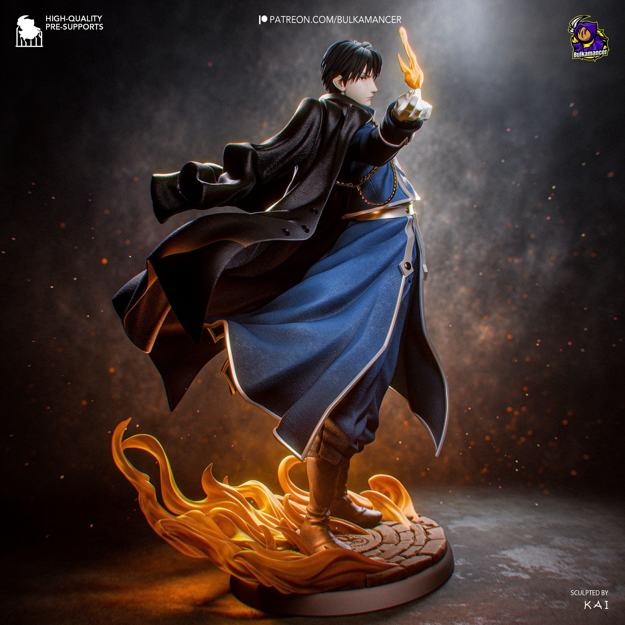 Roy Mustang (Fullmetal Alchemist) resin figure by Bulkamancer — studio render 4