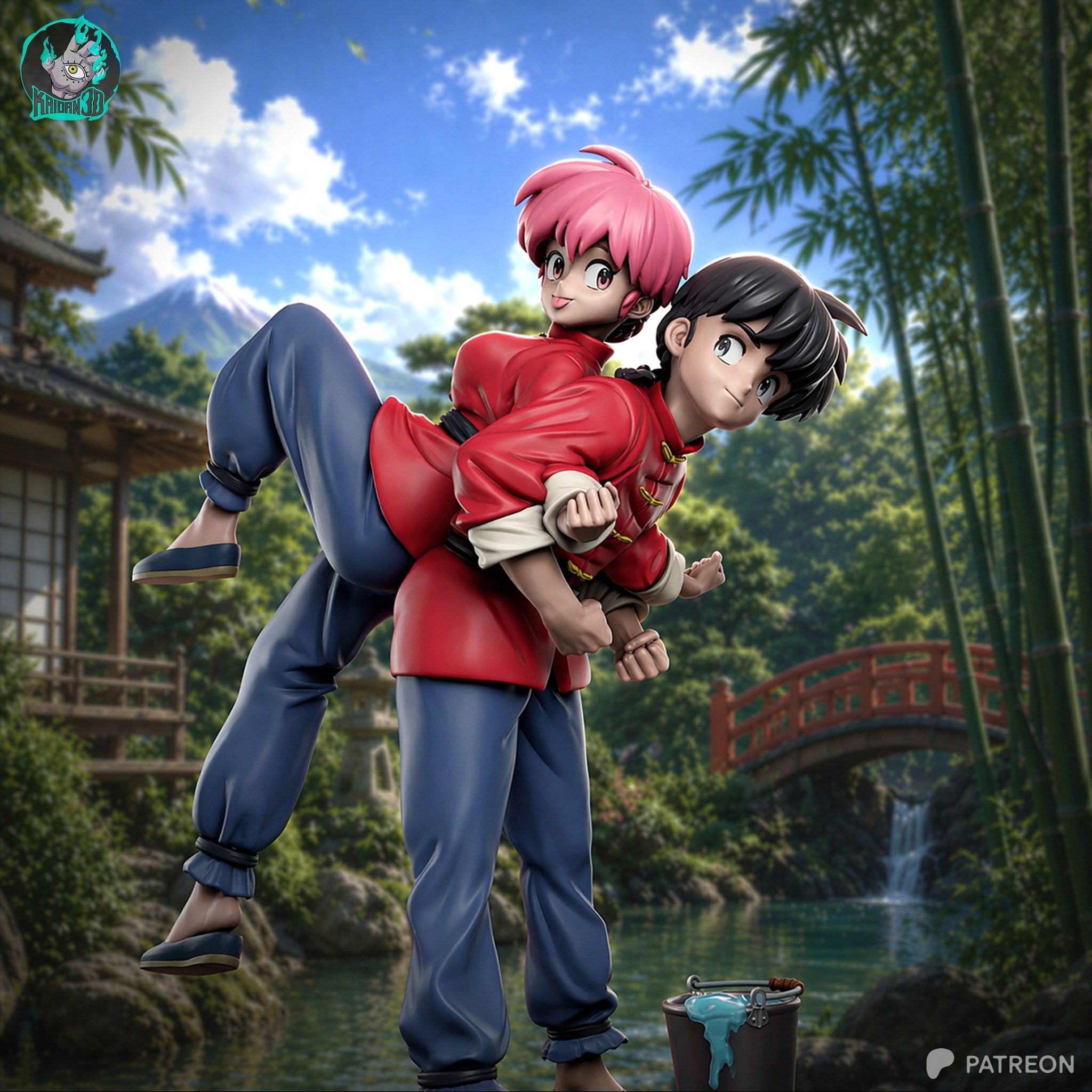 Ranma Saotome (Ranma 1/2) resin figure by Kaidan 3D — studio render 2