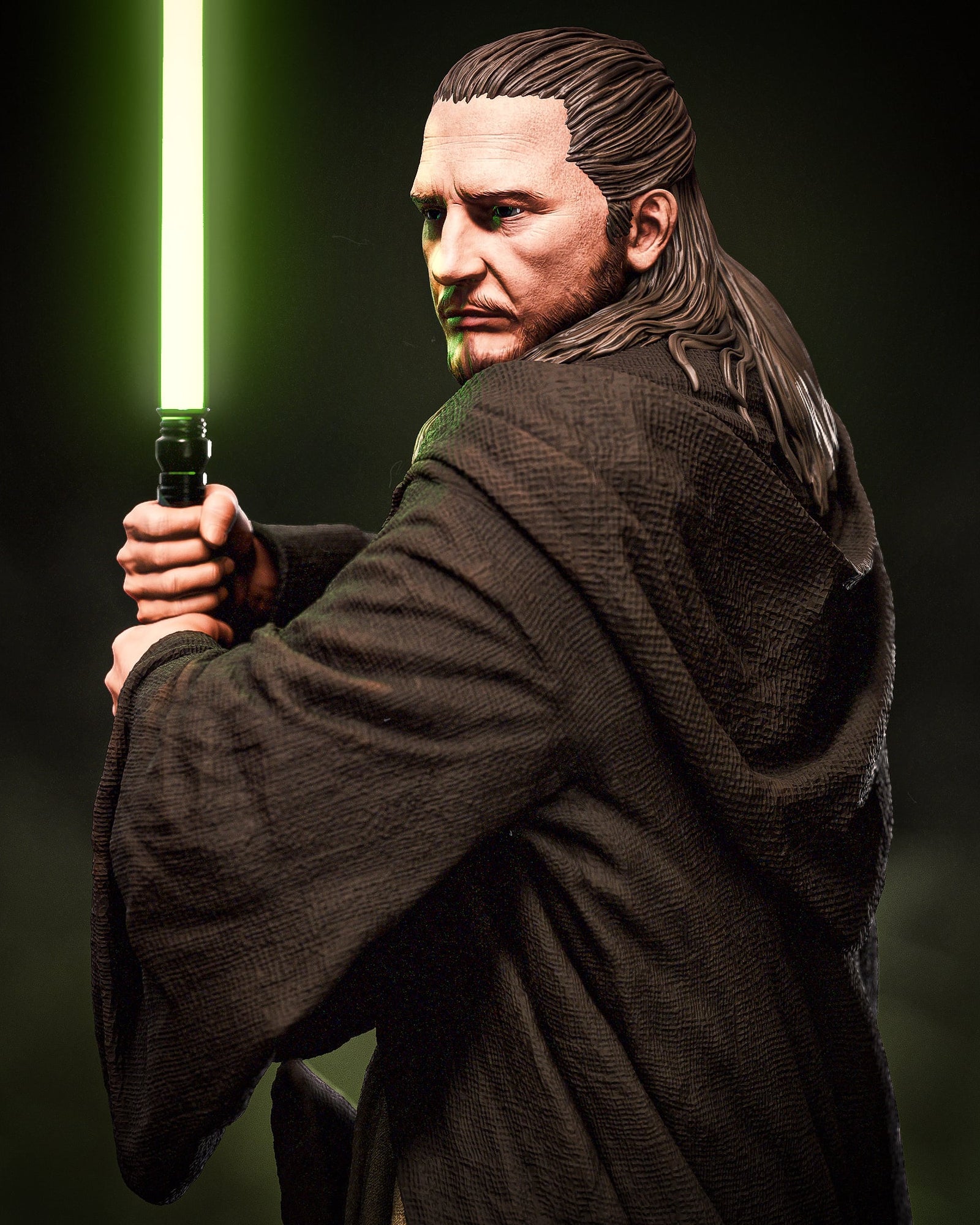 Qui-Gon Jinn (Star Wars) resin figure by CA 3D Studios — studio render 2