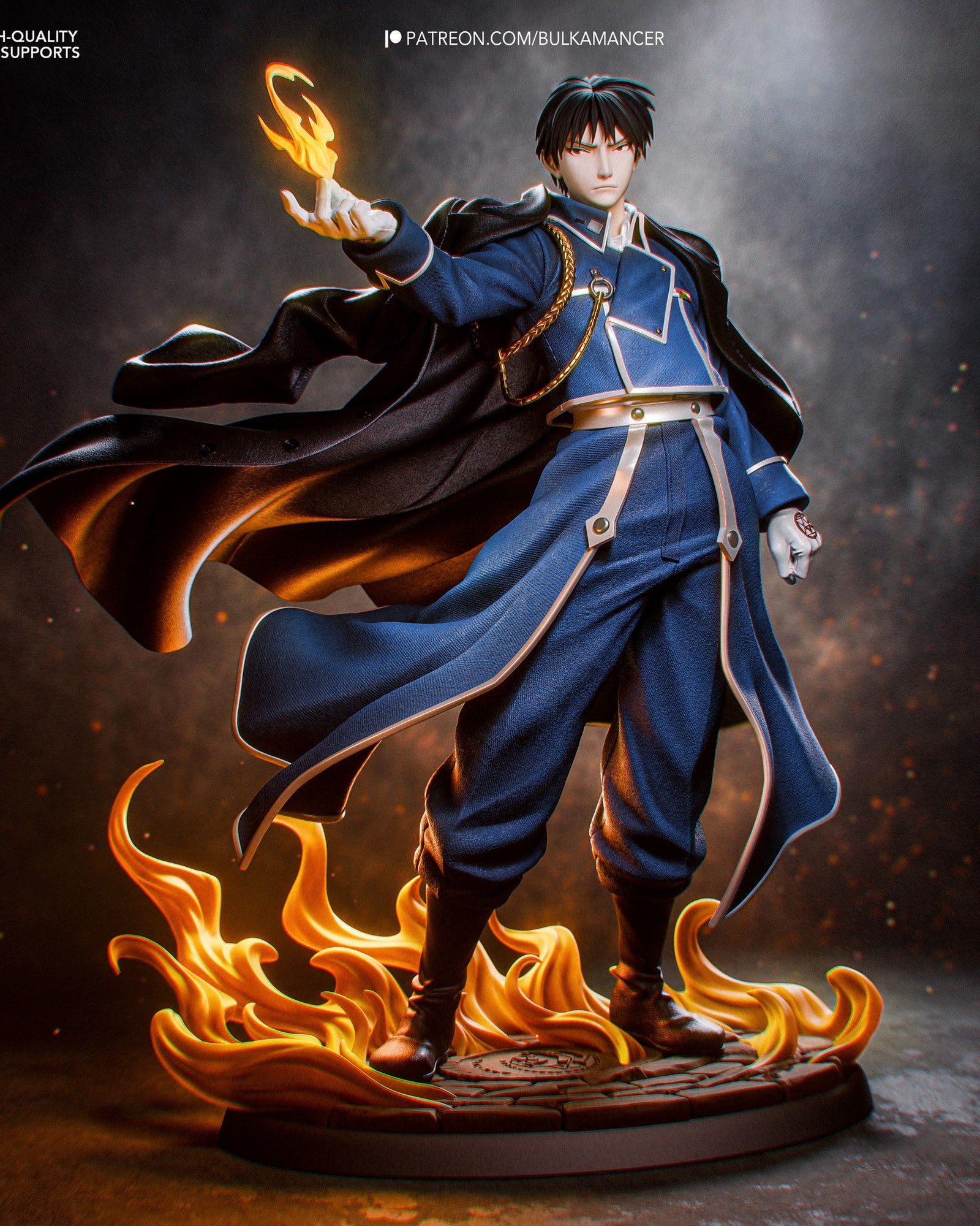 Roy Mustang (Fullmetal Alchemist) resin figure by Bulkamancer — studio render 2