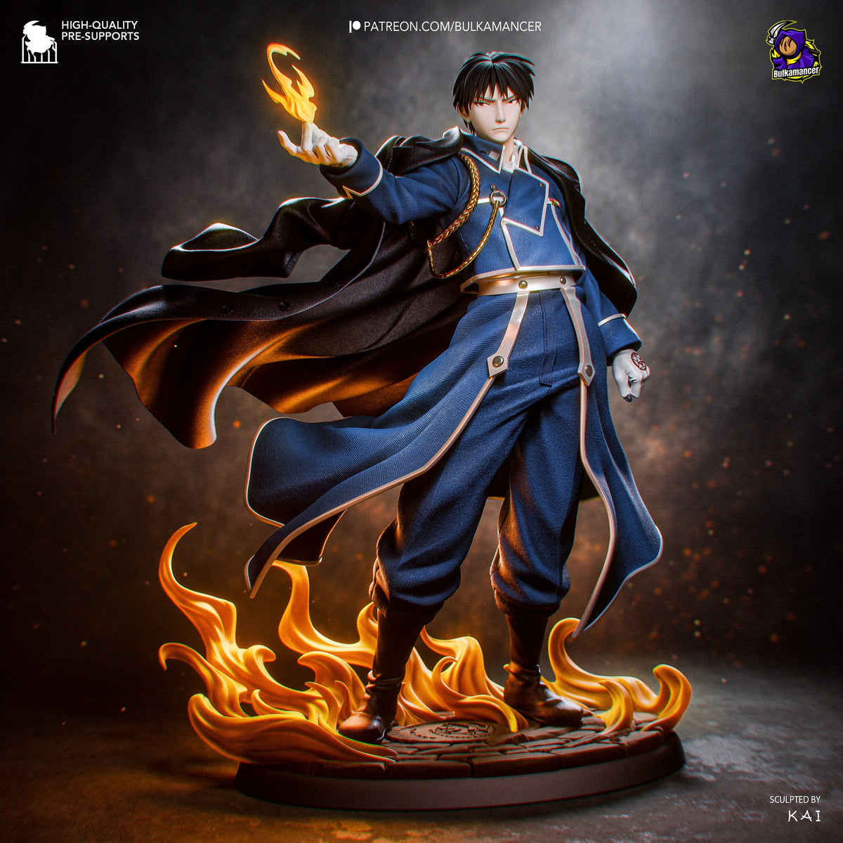 Roy Mustang (Fullmetal Alchemist) resin figure by Bulkamancer — studio render 2