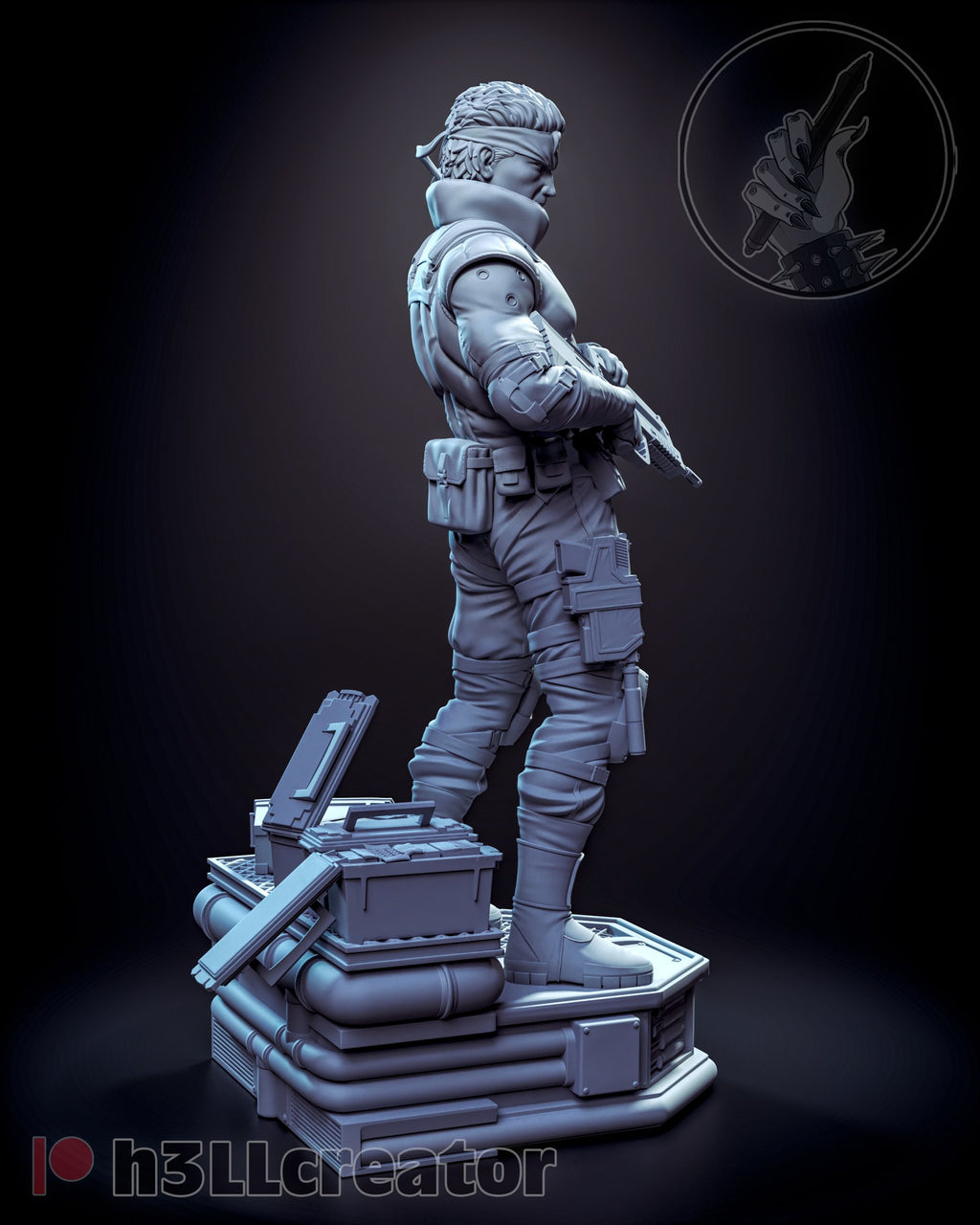 Solid Snake (Metal Gear Solid) resin figure by h3LLcreator — studio render 9