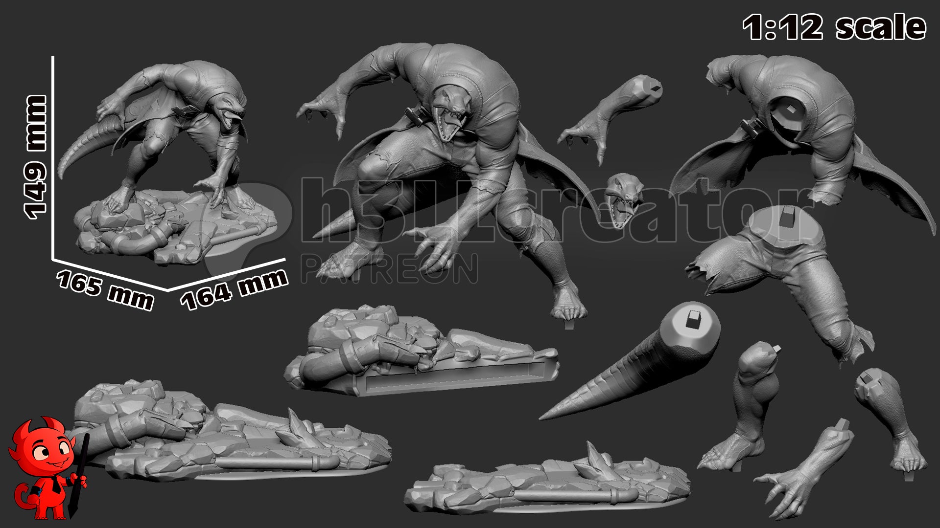 Curt Connors (Marvel) resin figure by h3LLcreator — studio render 15