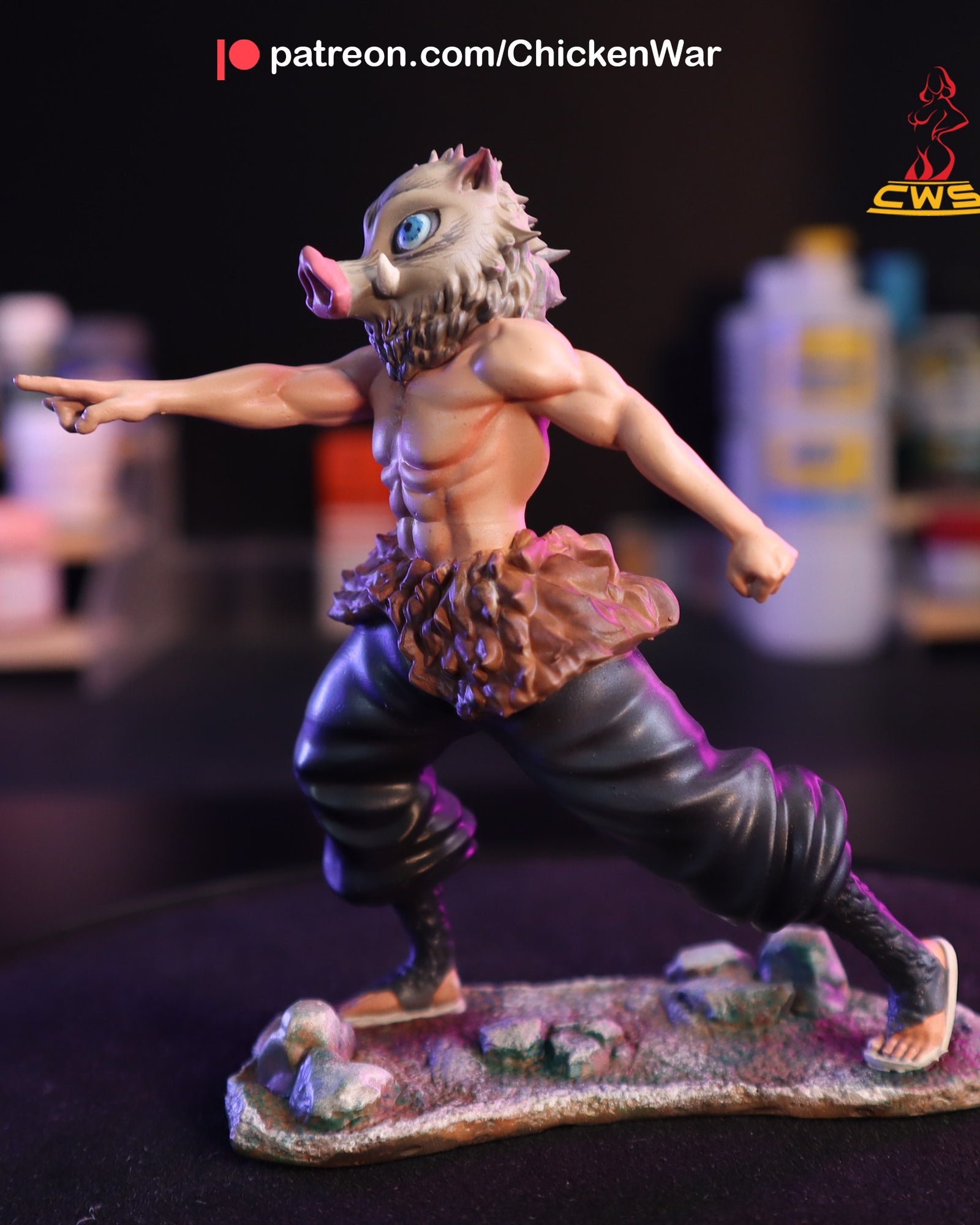 Inosuke Hashibira (Demon Slayer) resin figure by CW Studio — studio render 4