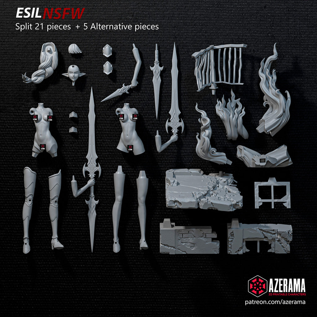 Esil Radiru (Solo Leveling) resin figure by Azerama — studio render 4