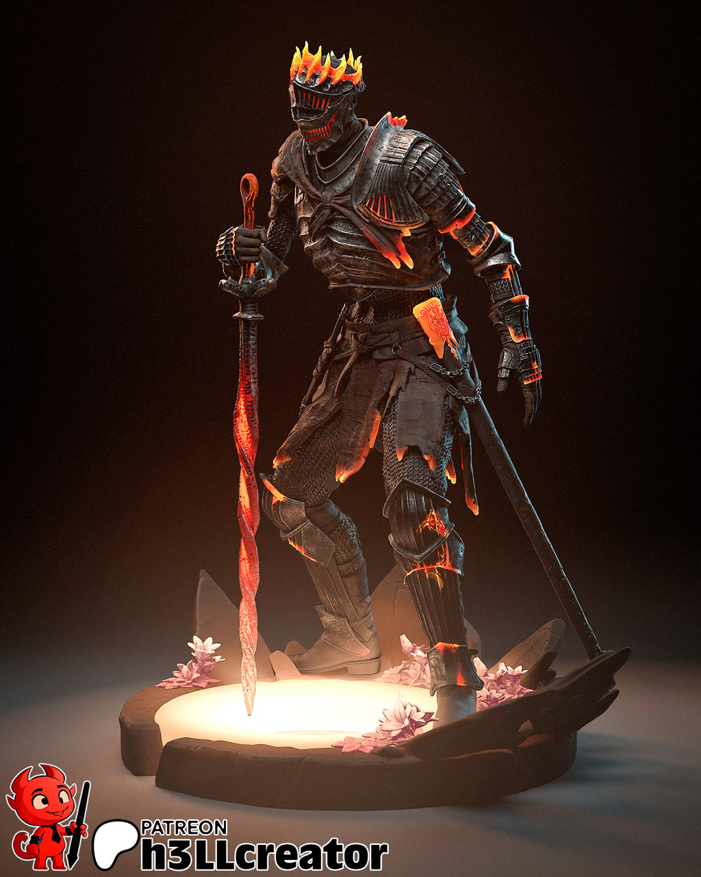 Soul of Cinder (Dark Souls) resin figure by h3LLcreator — studio render 9