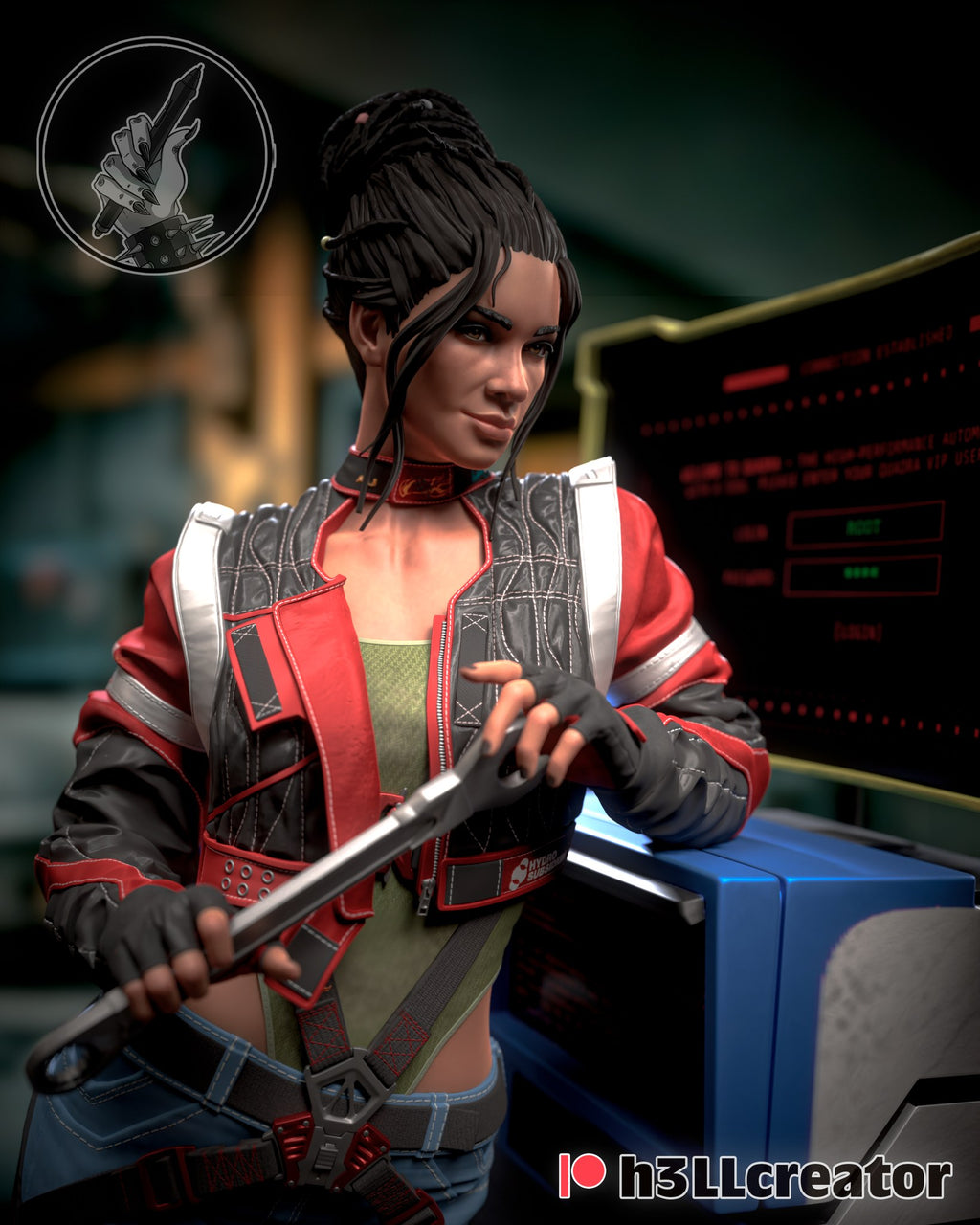 Panam Palmer (Cyberpunk 2077) resin figure by h3LLcreator — studio render 1