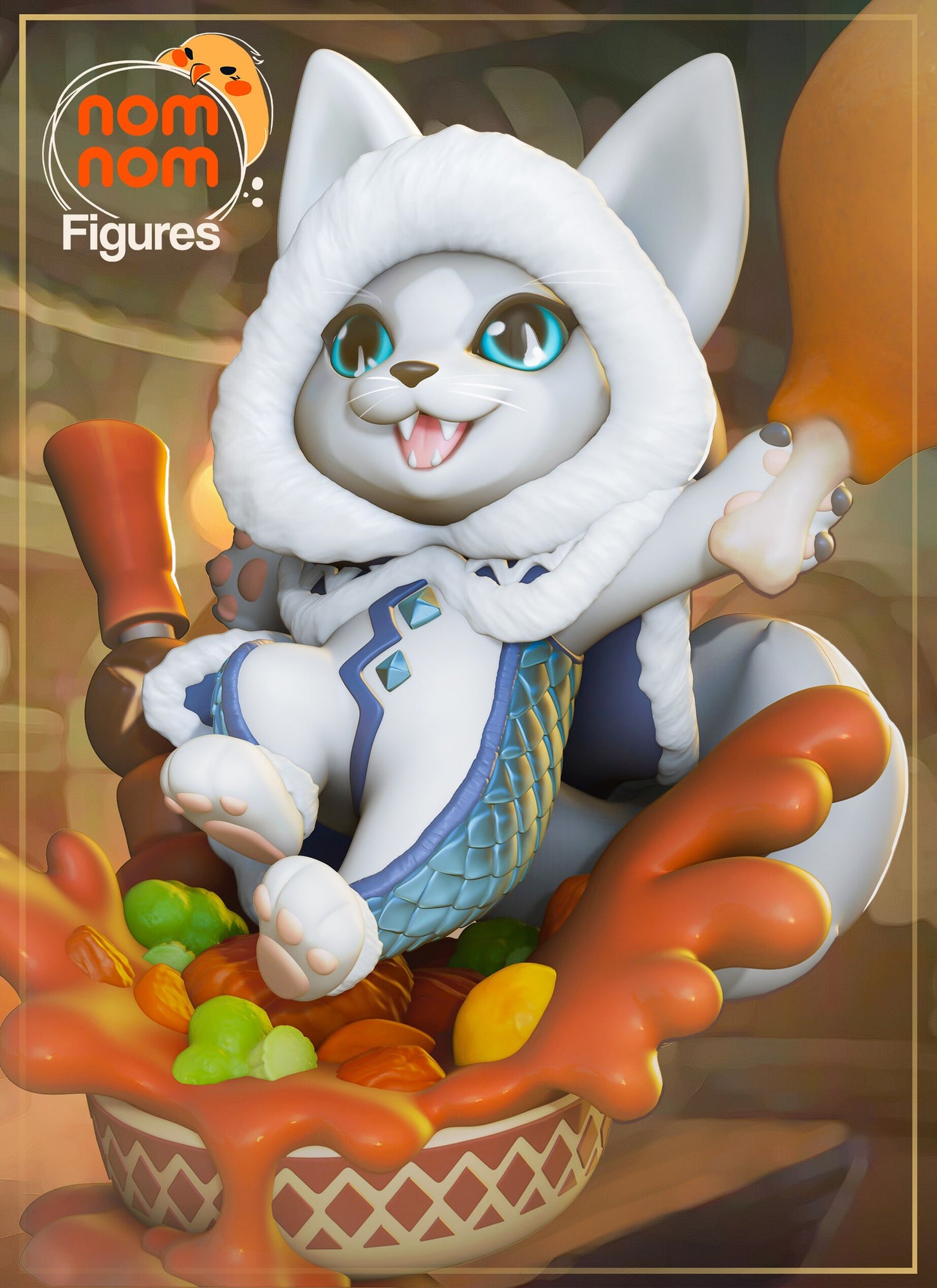 Palico Monster Hunter Chibi resin figure by NomNom Figures — studio preview 1