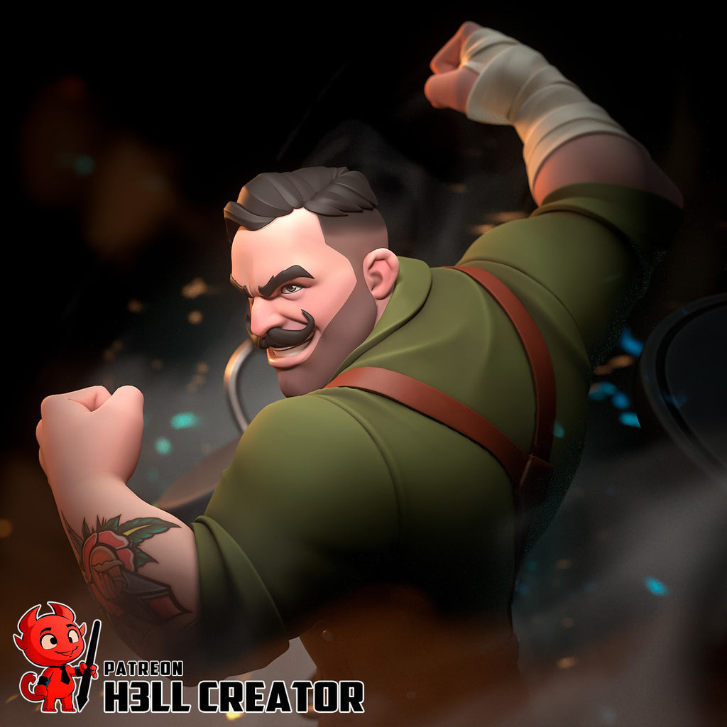 Punch Up (Dispatch) resin figure by h3LLcreator — studio render 7