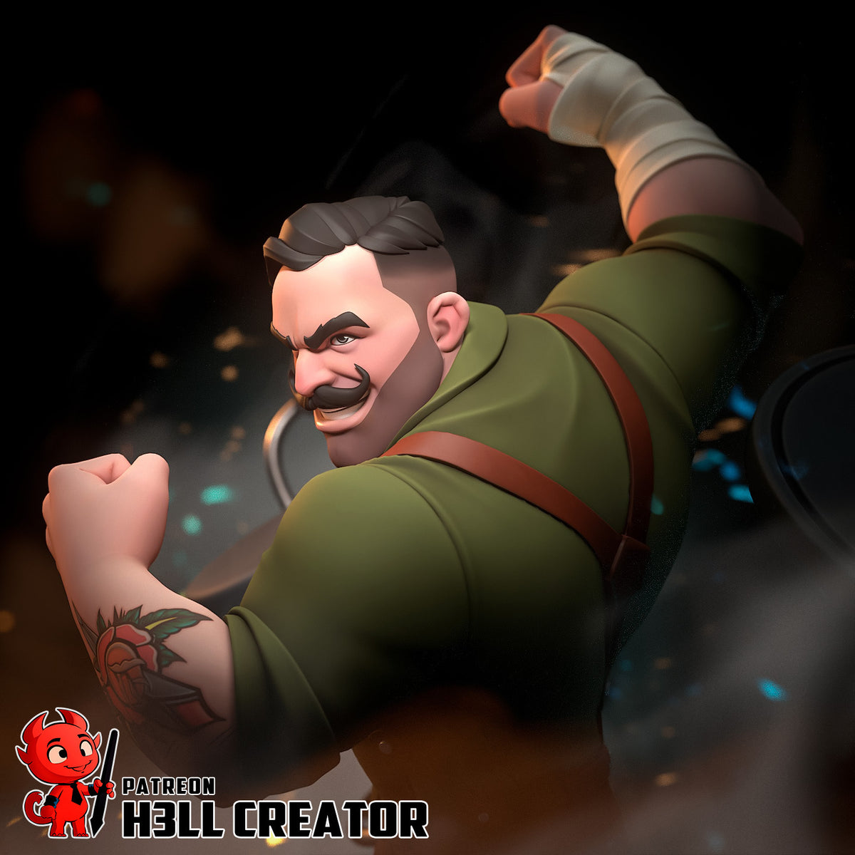 Punch Up (Dispatch) resin figure by h3LLcreator — studio render 7