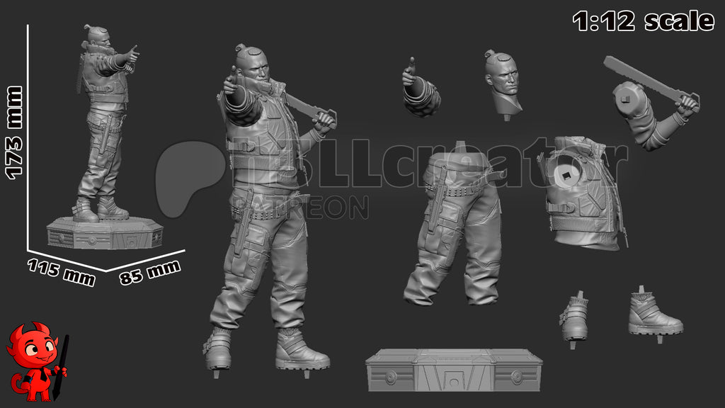 Jackie Welles (Cyberpunk 2077) resin figure by h3LLcreator — studio render 10