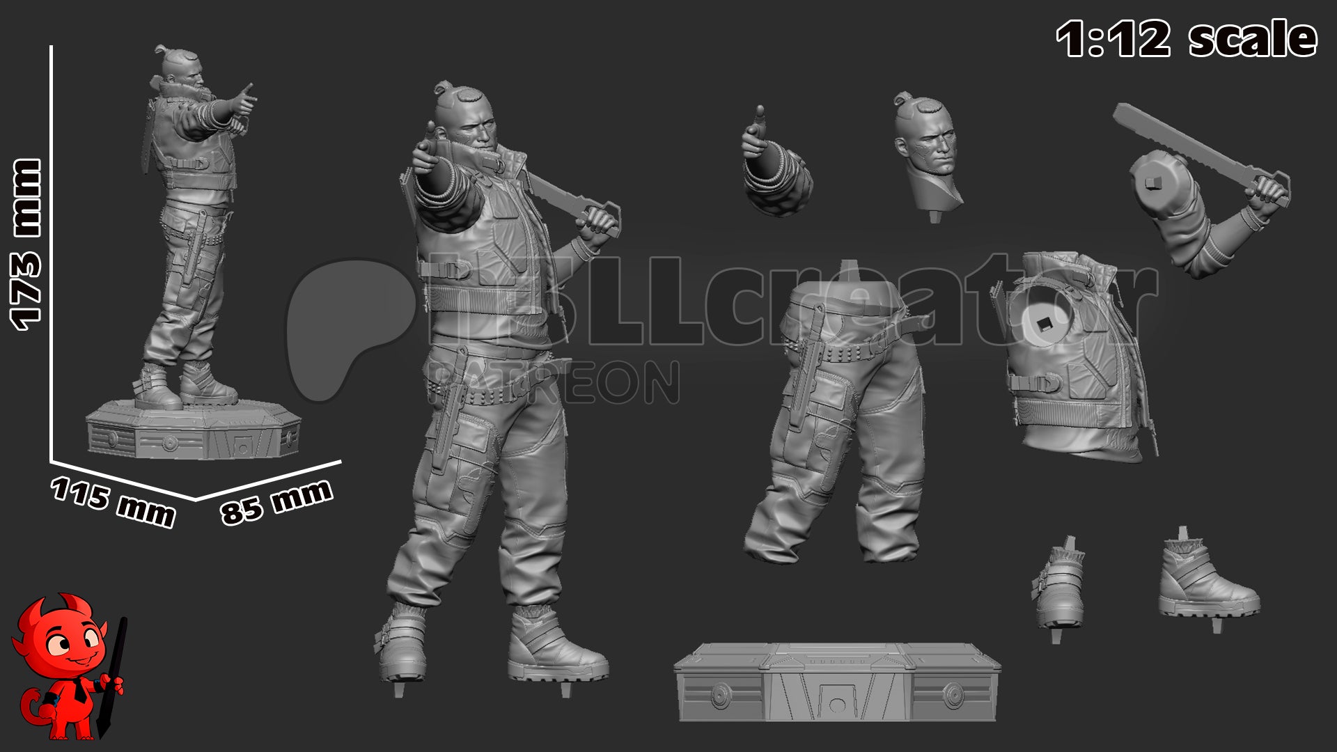 Jackie Welles (Cyberpunk 2077) resin figure by h3LLcreator — studio render 10