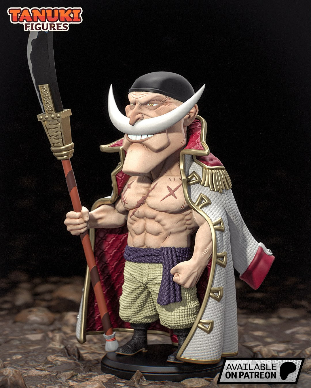 Whitebeard (One Piece) resin figure by Tanuki Figures — studio render 3