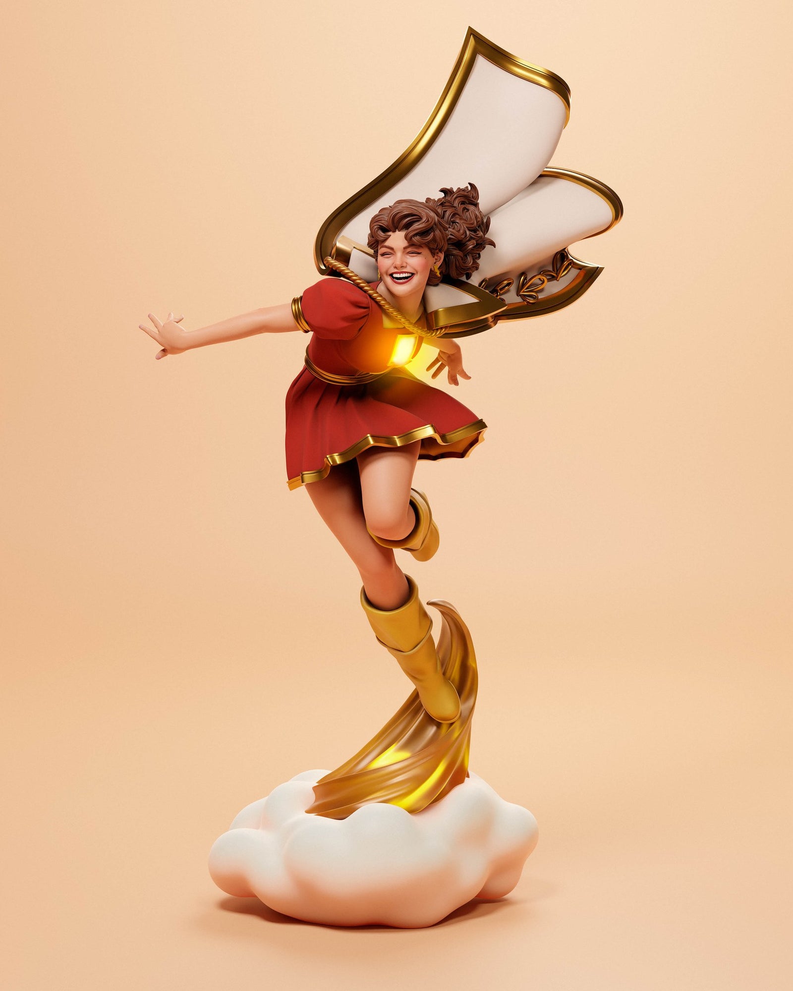 Mary Marvel (DC) resin figure by Abe3D — studio render 2