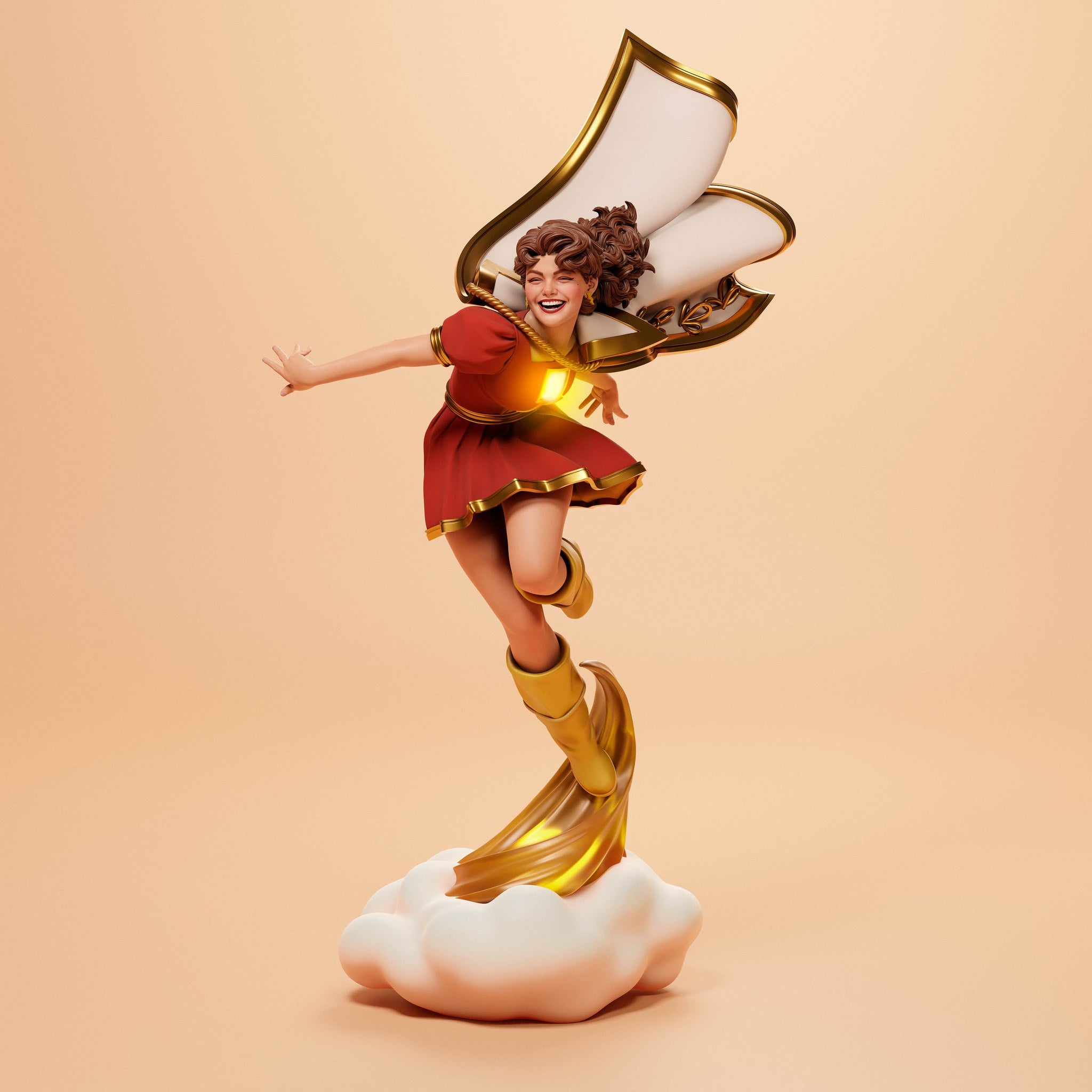 Mary Marvel (DC) resin figure by Abe3D — studio render 2
