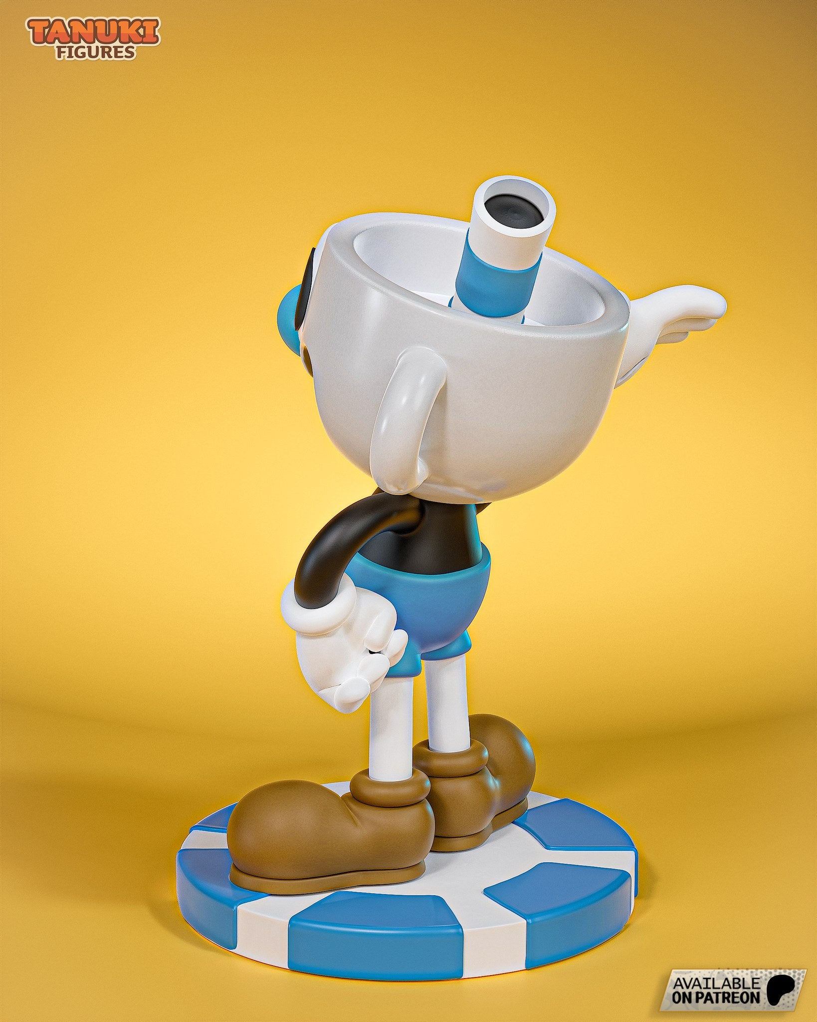 Mugman (Cuphead) resin figure by Tanuki Figures — studio render 4