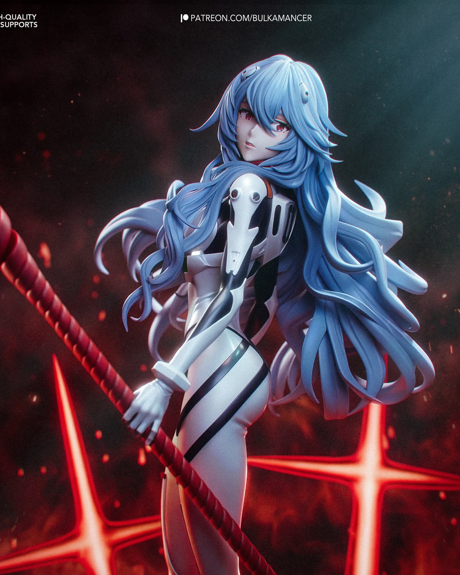 Rei Ayanami (Evangelion) resin figure by Bulkamancer — studio render 1