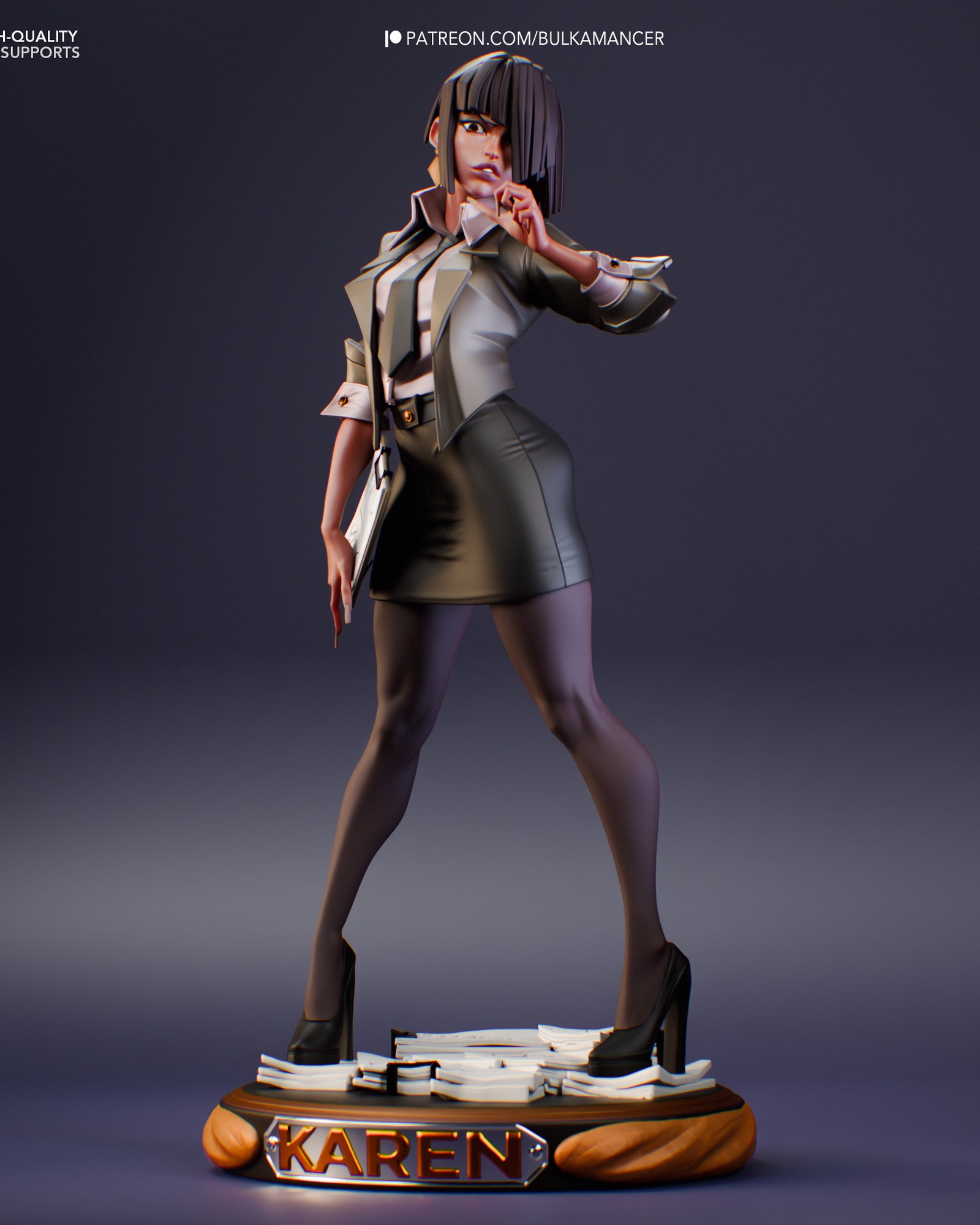 Agent Karen (Unbreadable) resin figure by Bulkamancer — studio render 3