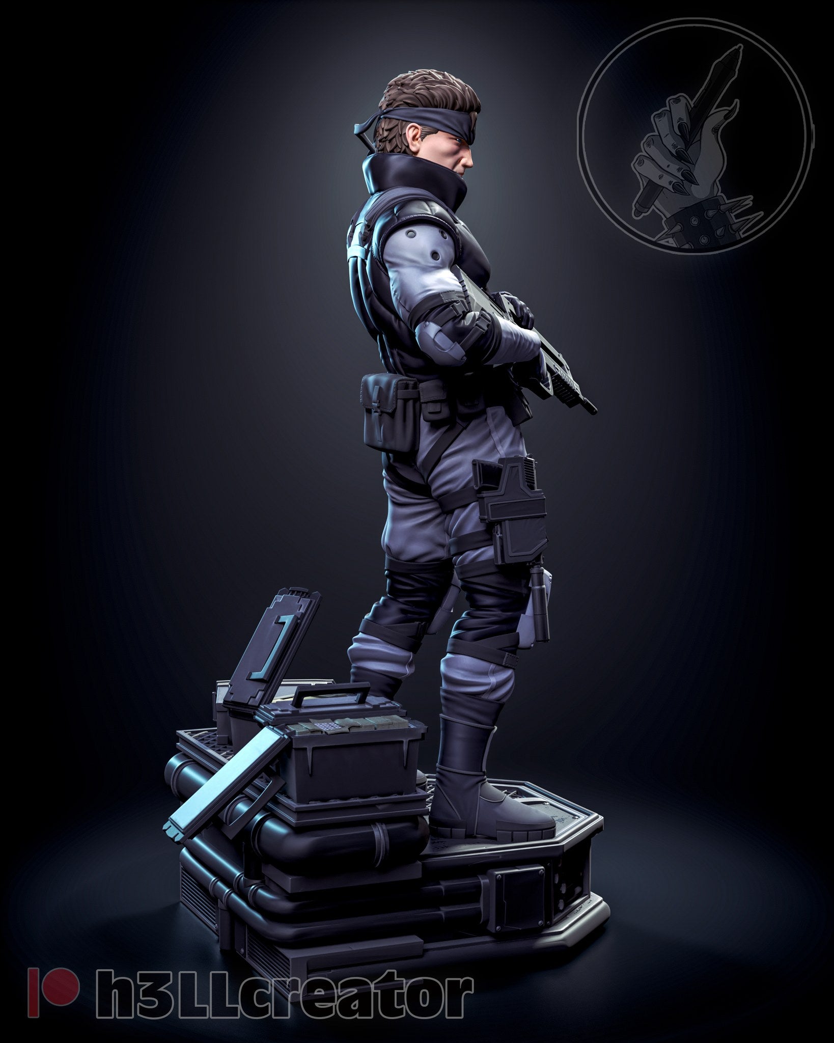 Solid Snake (Metal Gear Solid) resin figure by h3LLcreator — studio render 8