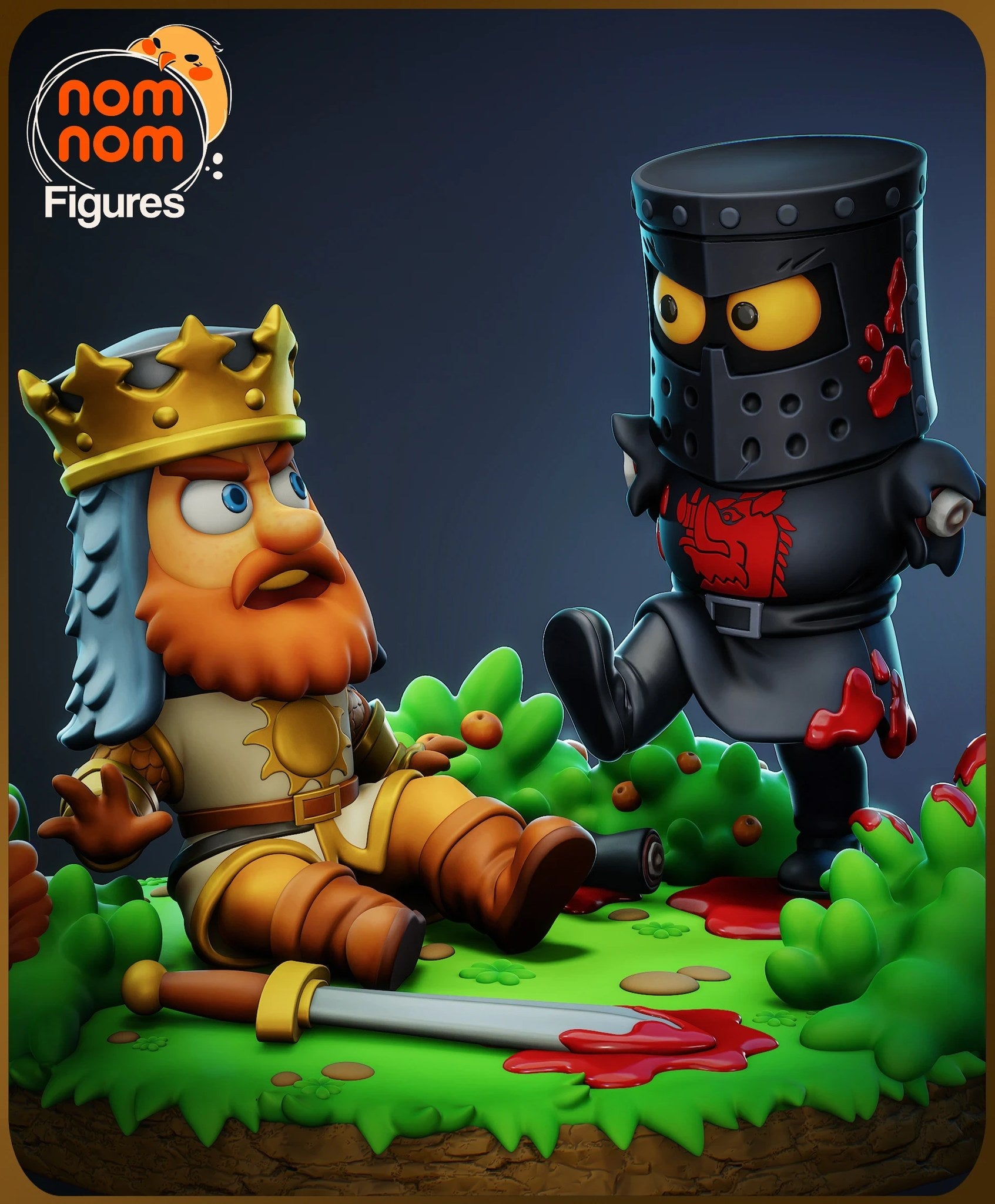 The Black Knight Monty Python and the Holy Grail Chibi resin figure by NomNom Figures — studio preview 2