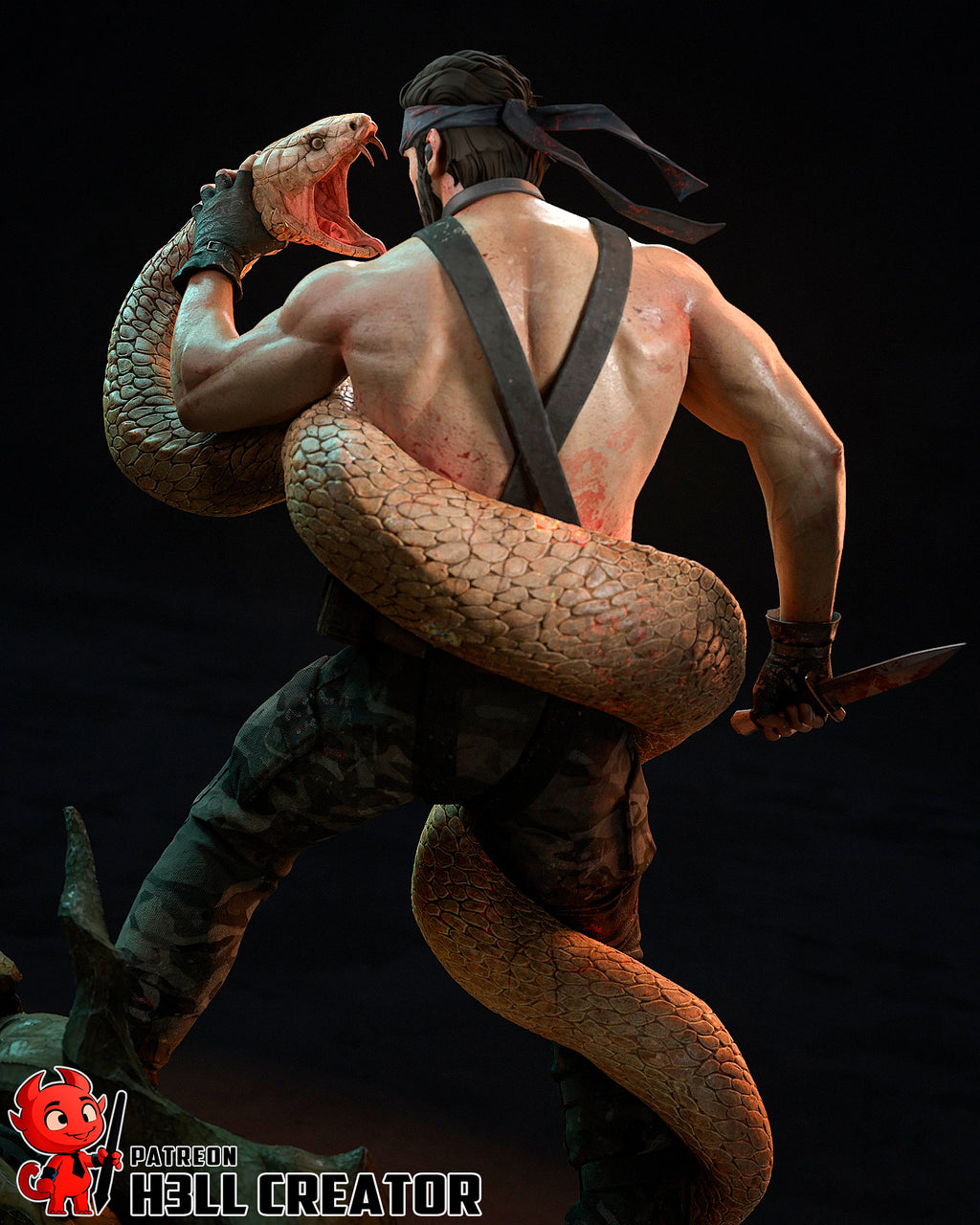 Big Boss (Metal Gear Solid) resin figure by h3LLcreator — studio render 8