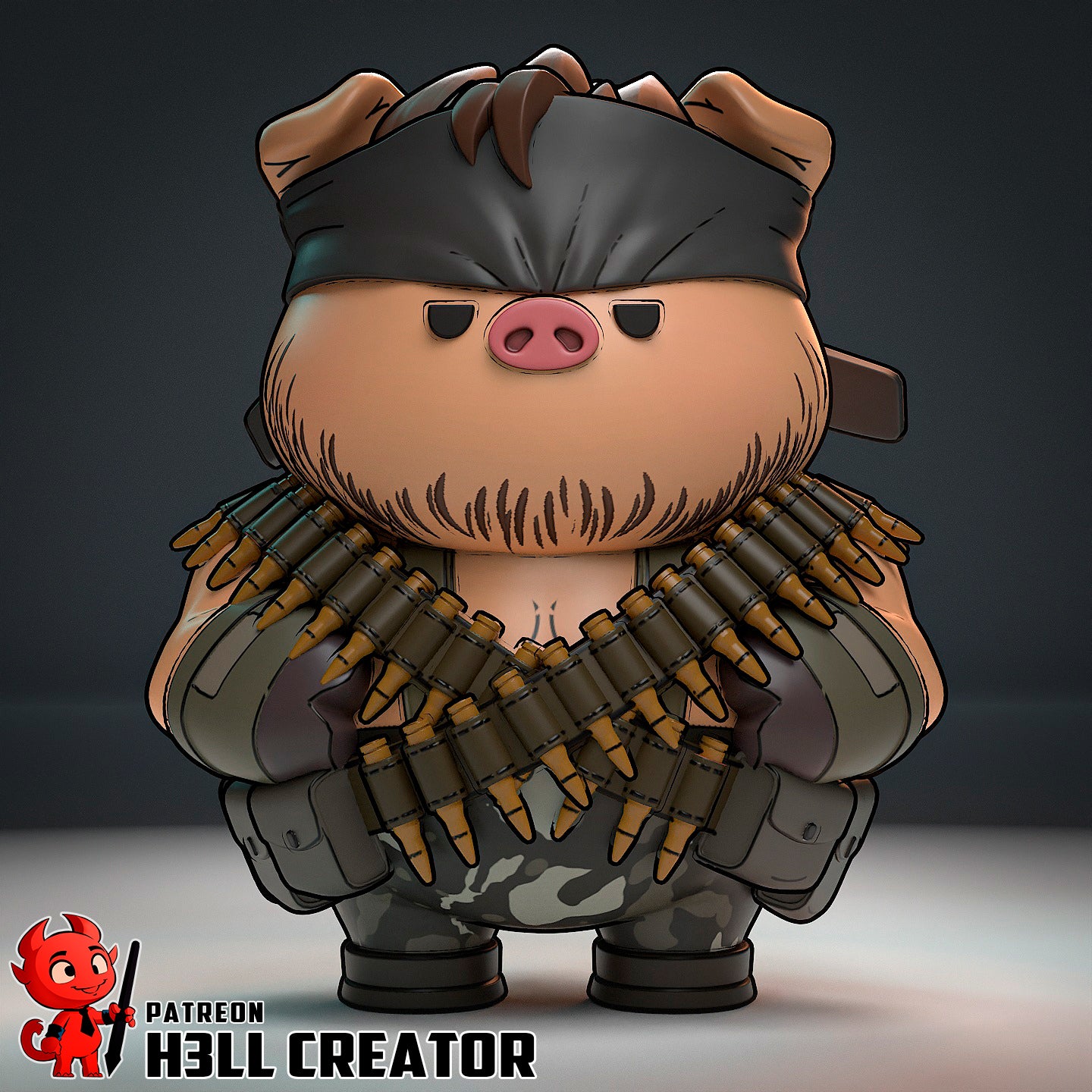 Solid Snake (Metal Gear Solid) resin figure by h3LLcreator — studio render 3