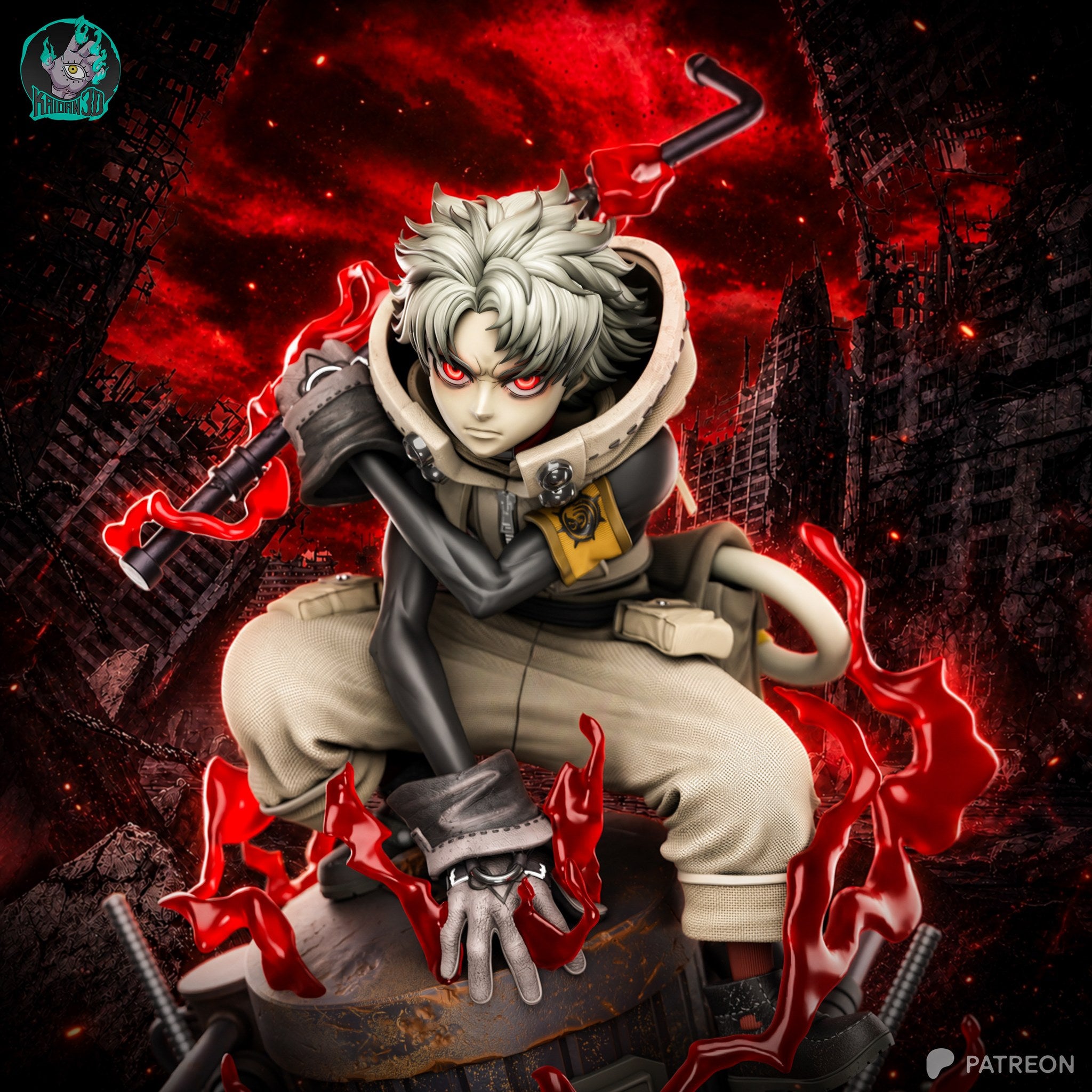 Rudo (Gachiakuta) resin figure by Kaidan 3D — studio render 1